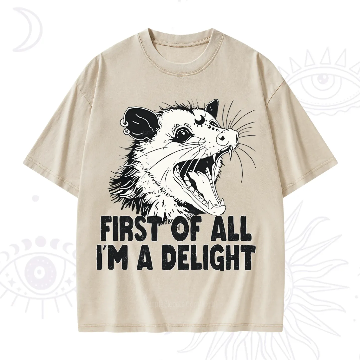 Purplehecate First Of All I'm A Delight Washed T-Shirt