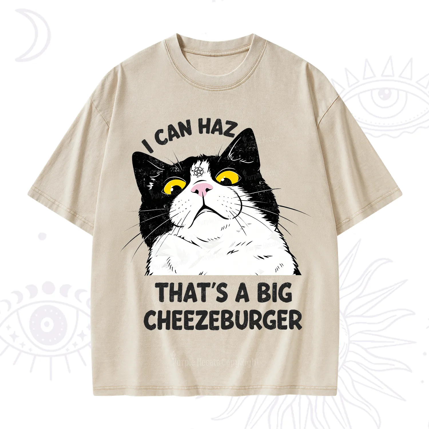 Purplehecate I Can Haz That's A Big Cheezeburger Washed T-Shirt