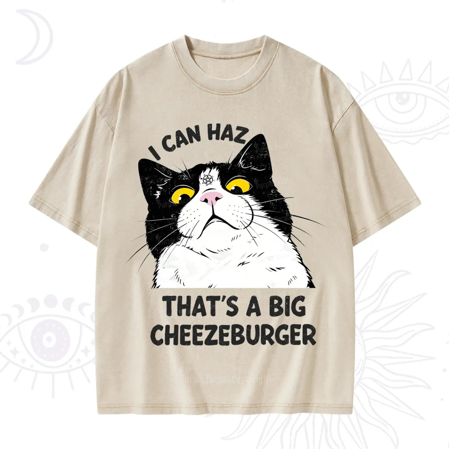 Purplehecate I Can Haz That's A Big Cheezeburger Washed T-Shirt