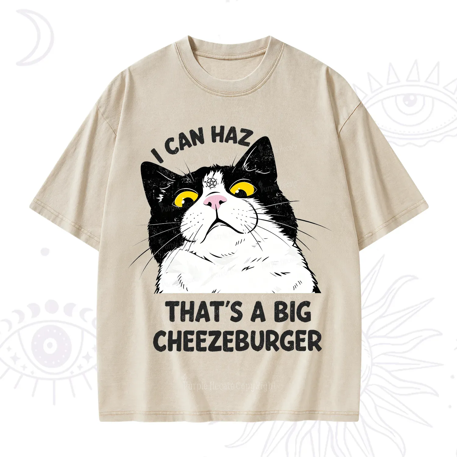 Purplehecate I Can Haz That's A Big Cheezeburger Washed T-Shirt