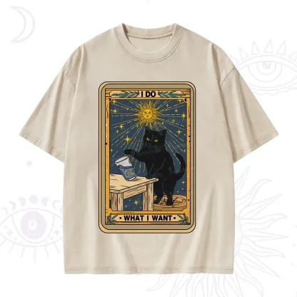 Purplehecate I Do What I Want Cats Washed T-Shirt