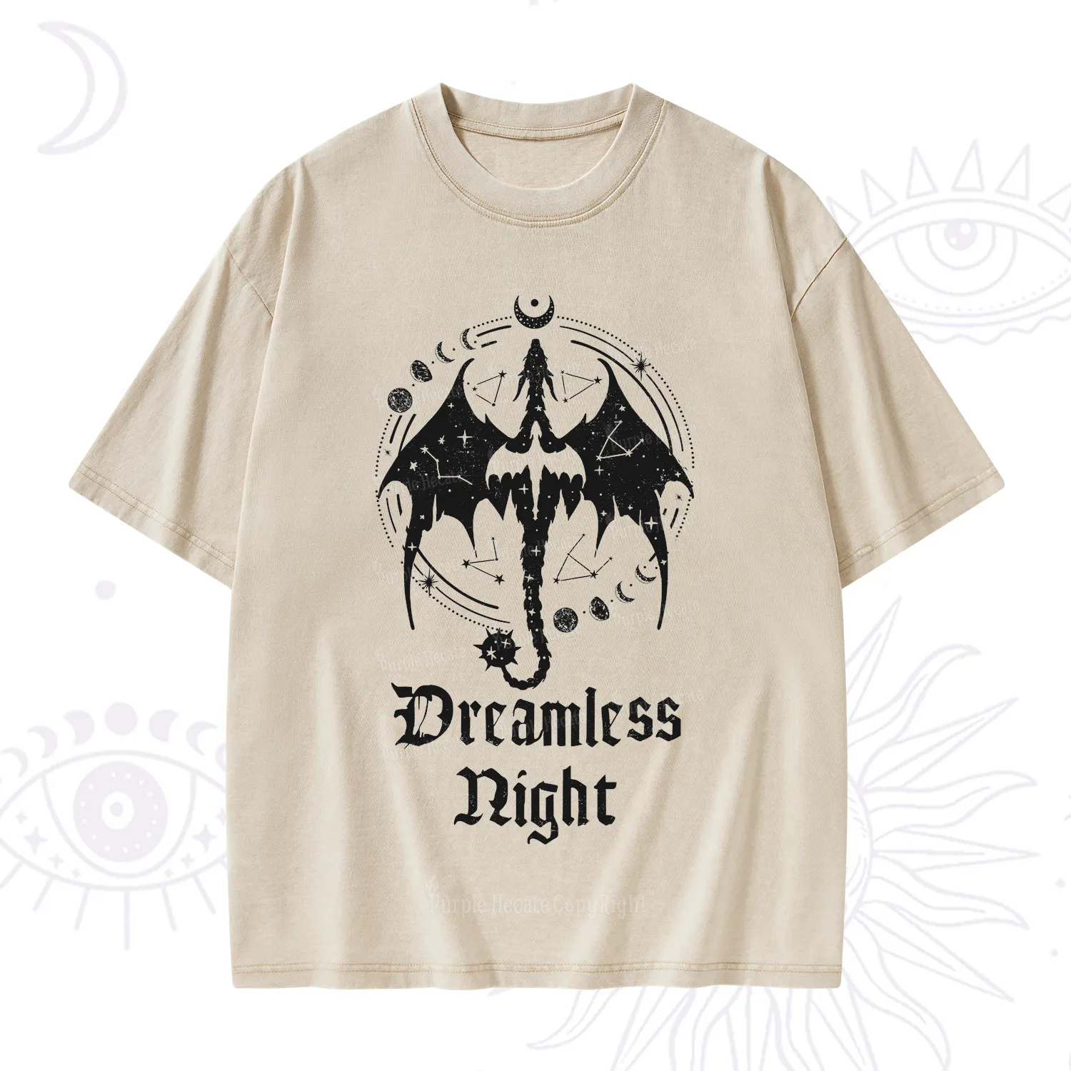 Purplehecate Dreamless Night Dragon Washed T-Shirt
