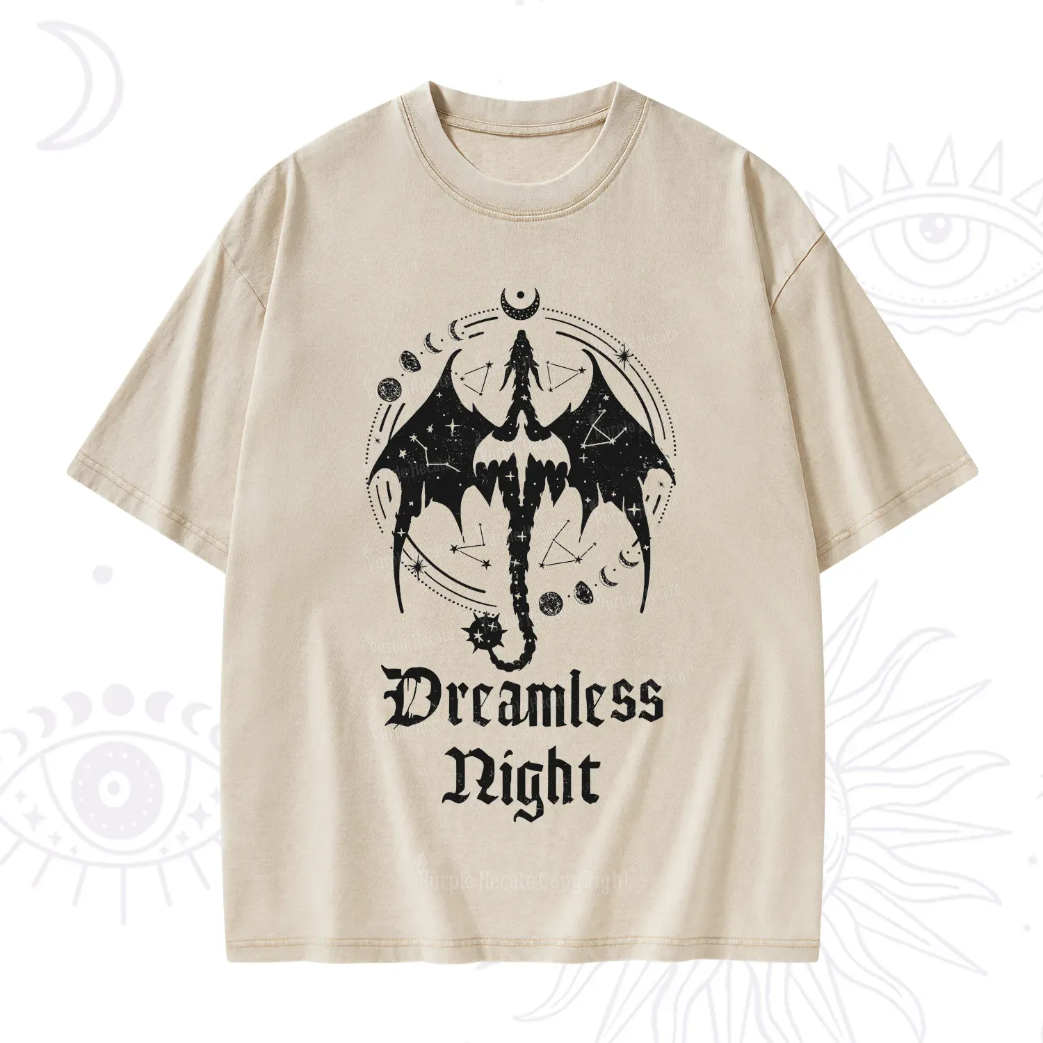 Purplehecate Dreamless Night Dragon Washed T-Shirt