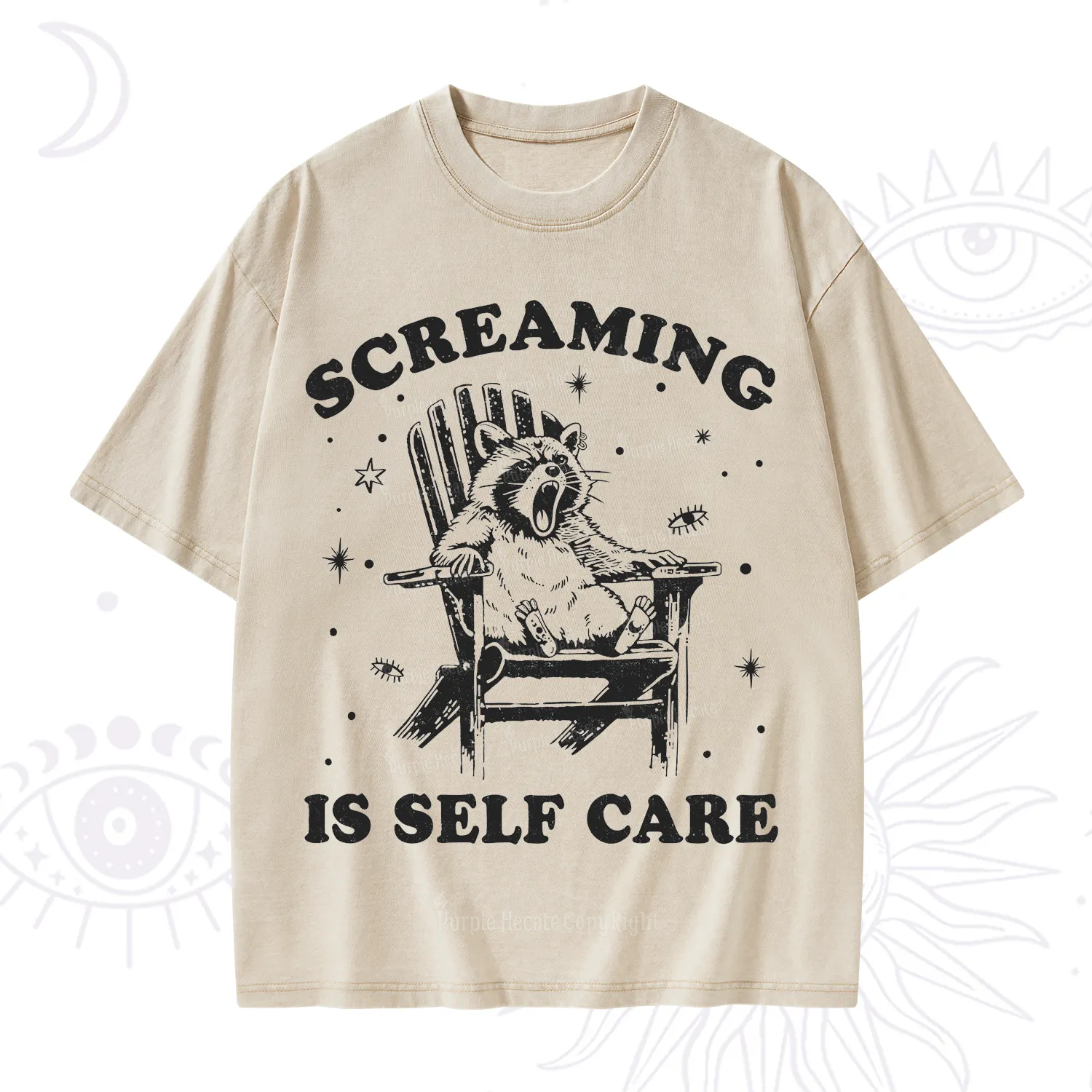 Purplehecate Screaming is Self Care Washed T-Shirt