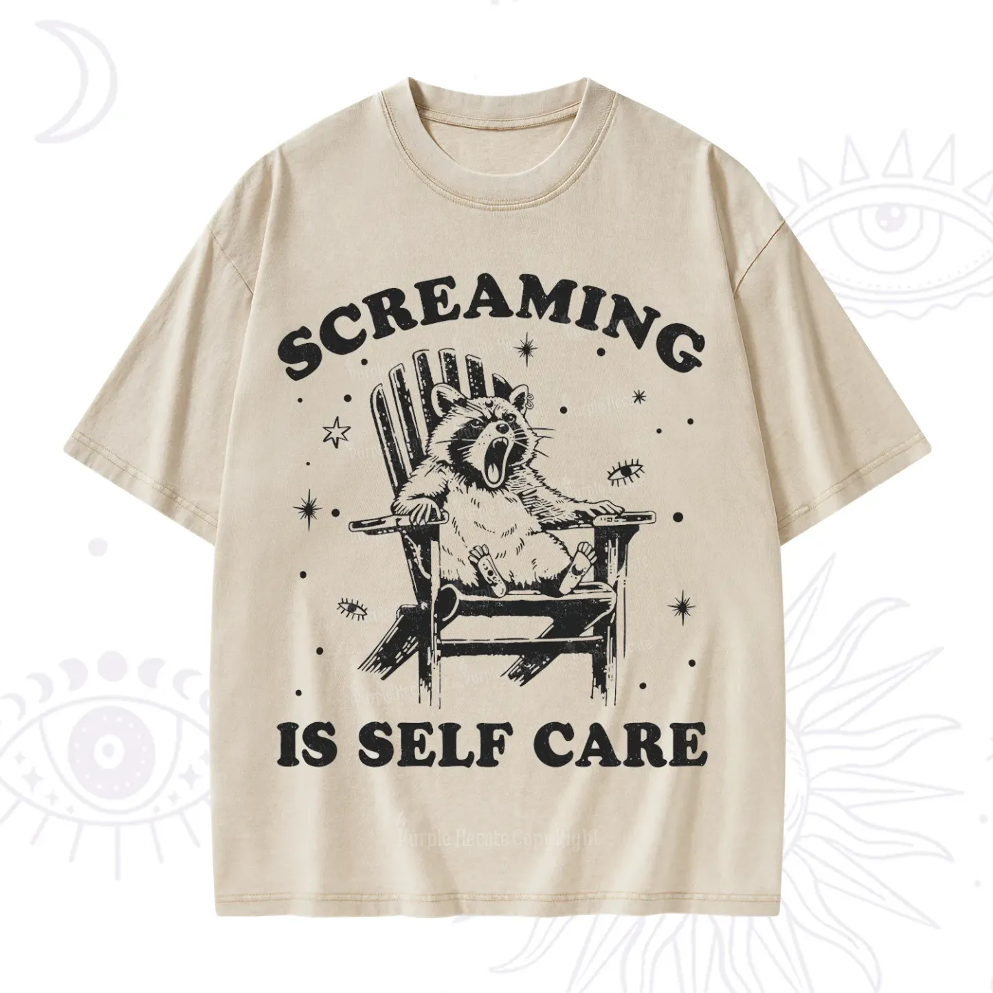 Purplehecate Screaming is Self Care Washed T-Shirt
