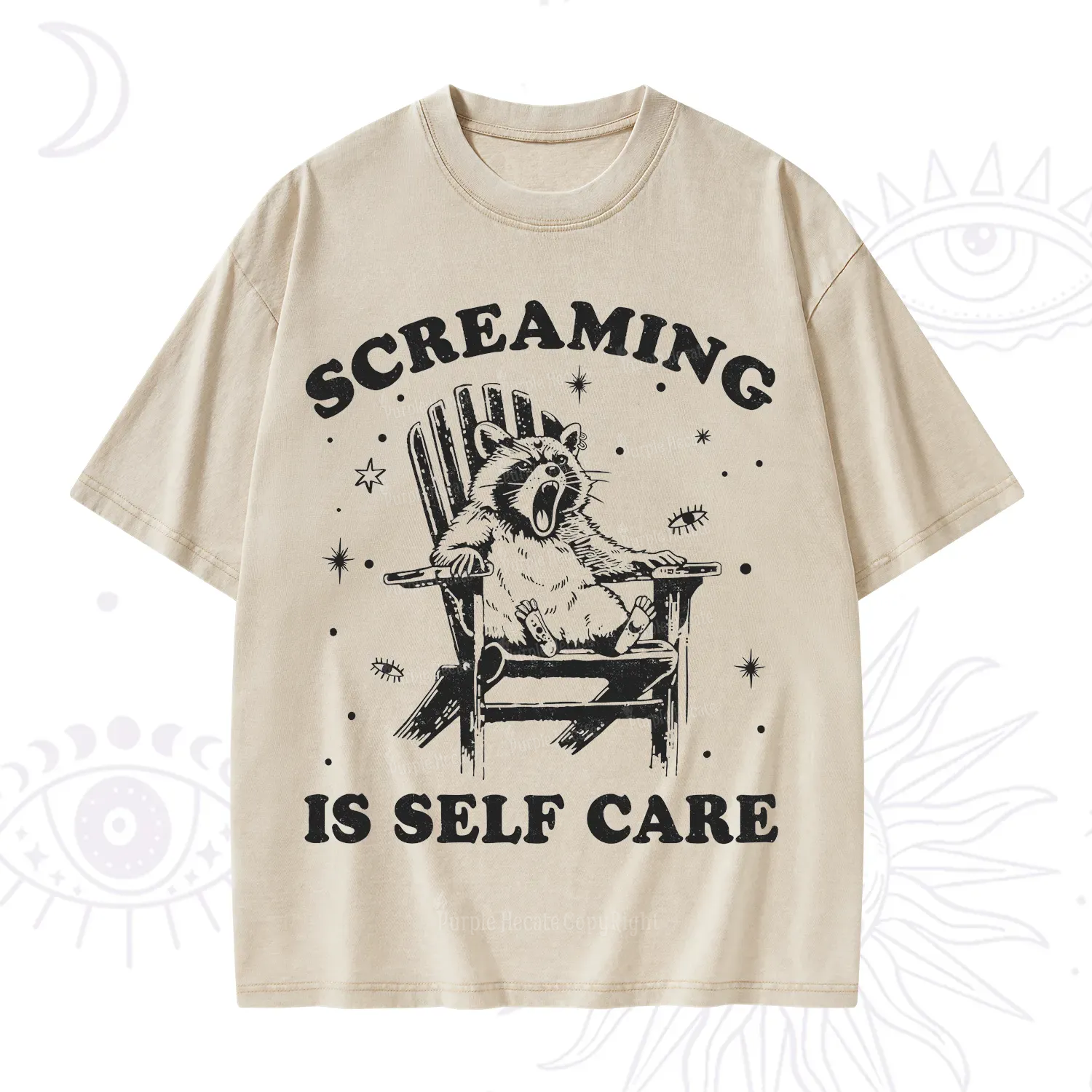 Purplehecate Screaming is Self Care Washed T-Shirt
