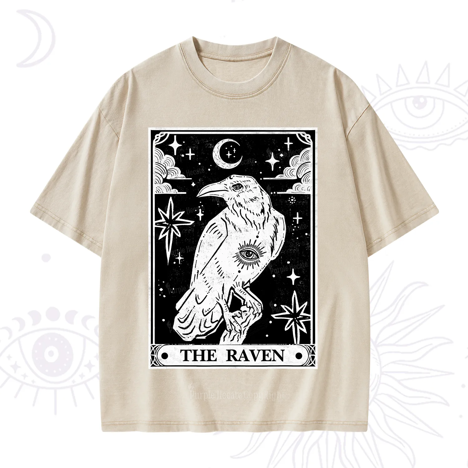 Purplehecate The Raven Tarot Washed T-Shirt