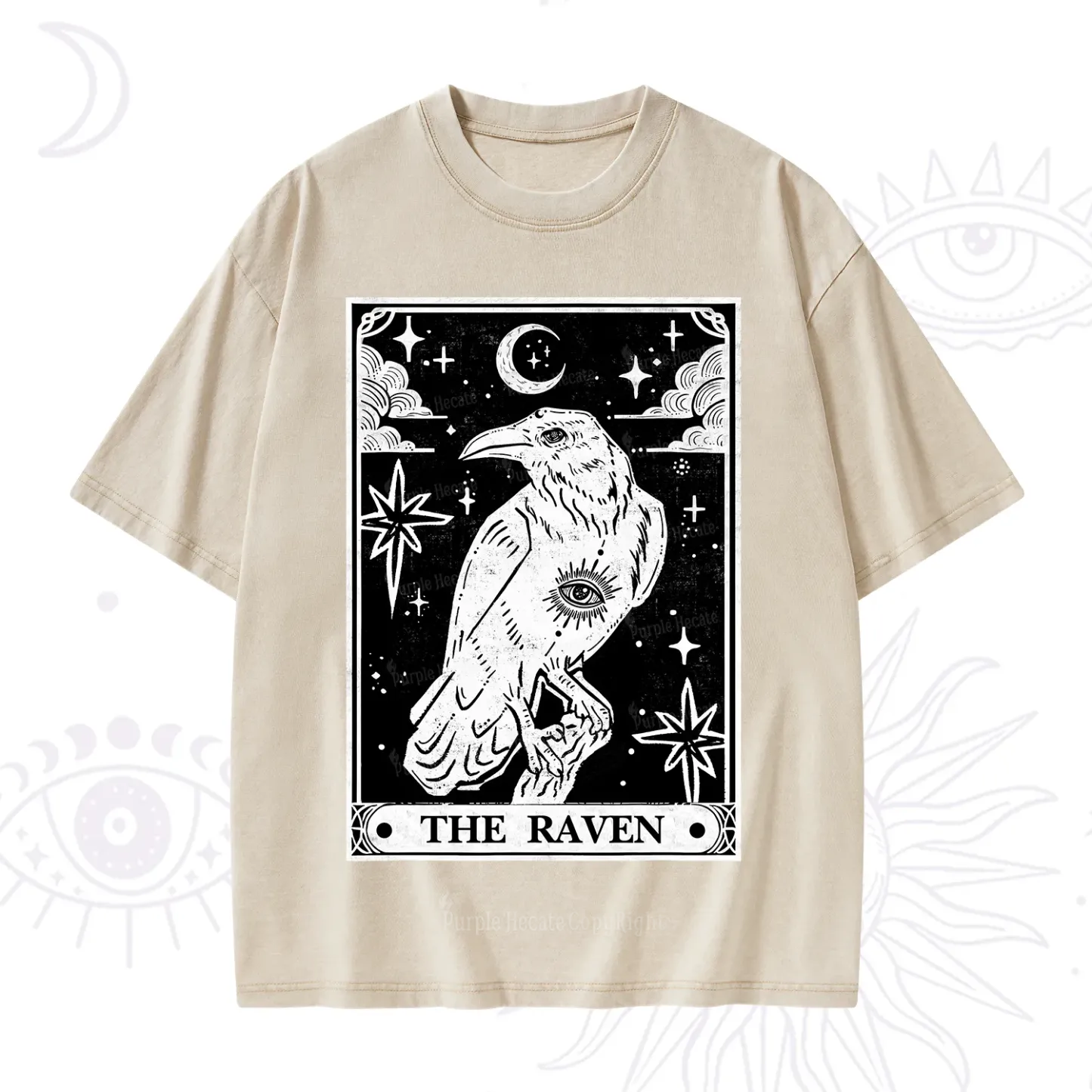 Purplehecate The Raven Tarot Washed T-Shirt