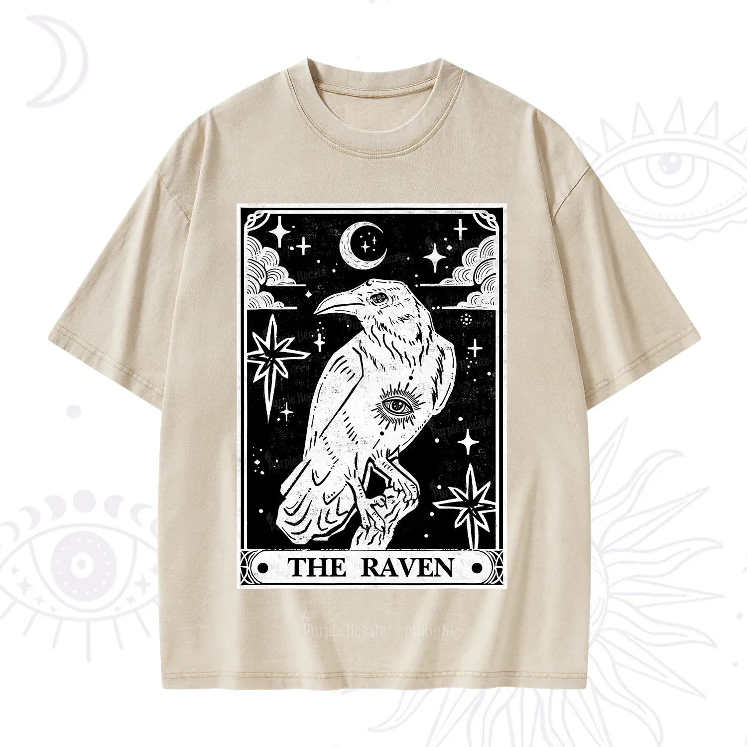 Purplehecate The Raven Tarot Washed T-Shirt