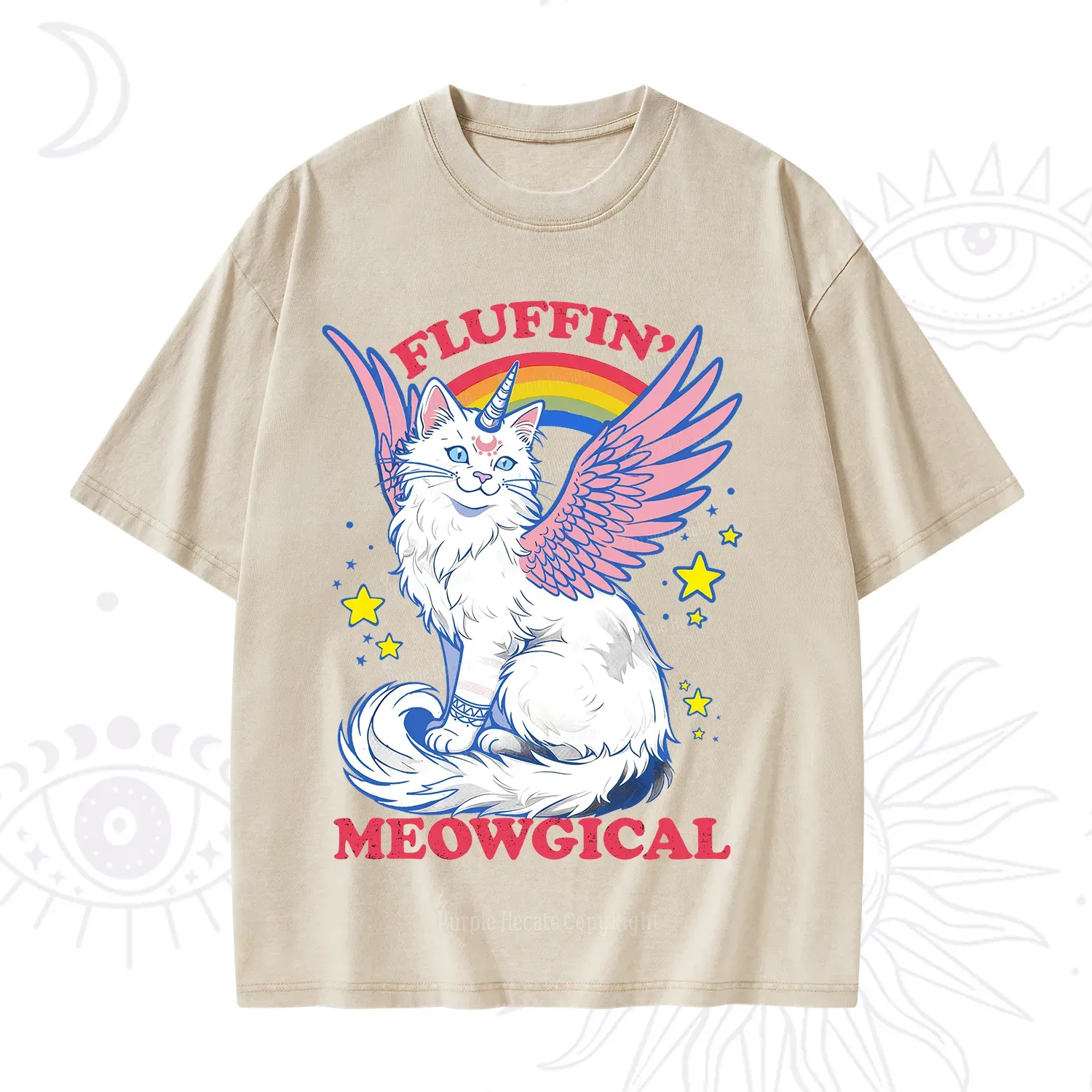 Purplehecate Fluffin Meowgical Washed T-Shirt
