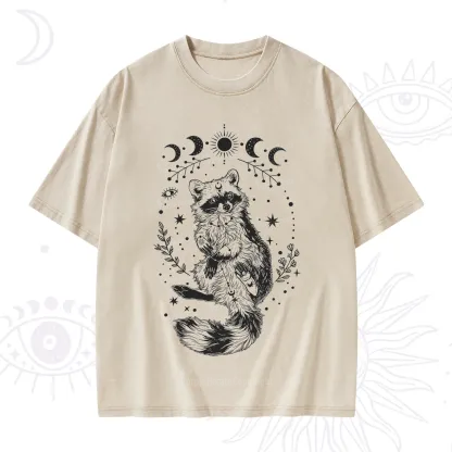Purplehecate Lunar Magic Raccoon Washed T-Shirt