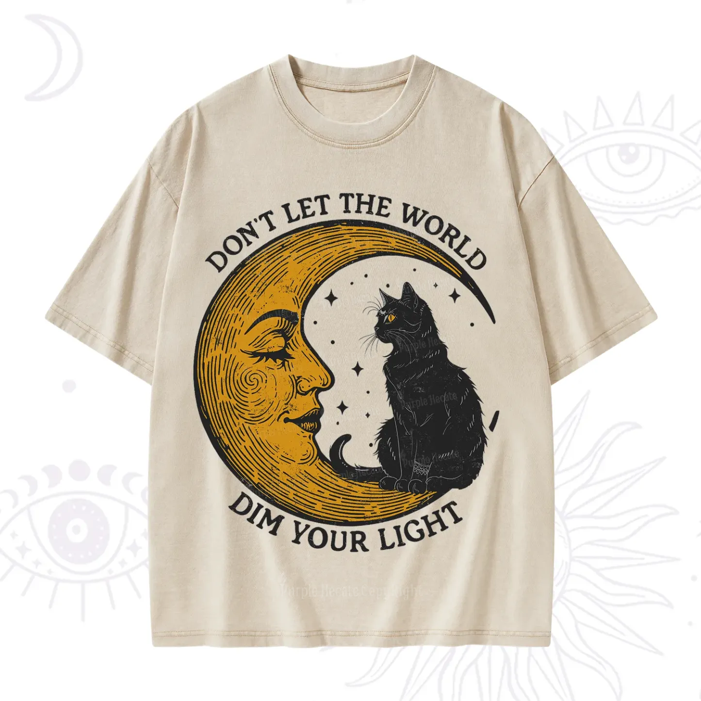 Purplehecate Don't Let The World Dim Your Light Washed T-Shirt