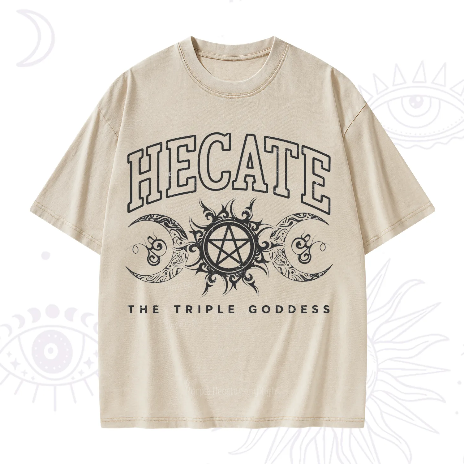 Purplehecate The Triple Goddess Hecate Washed T-Shirt
