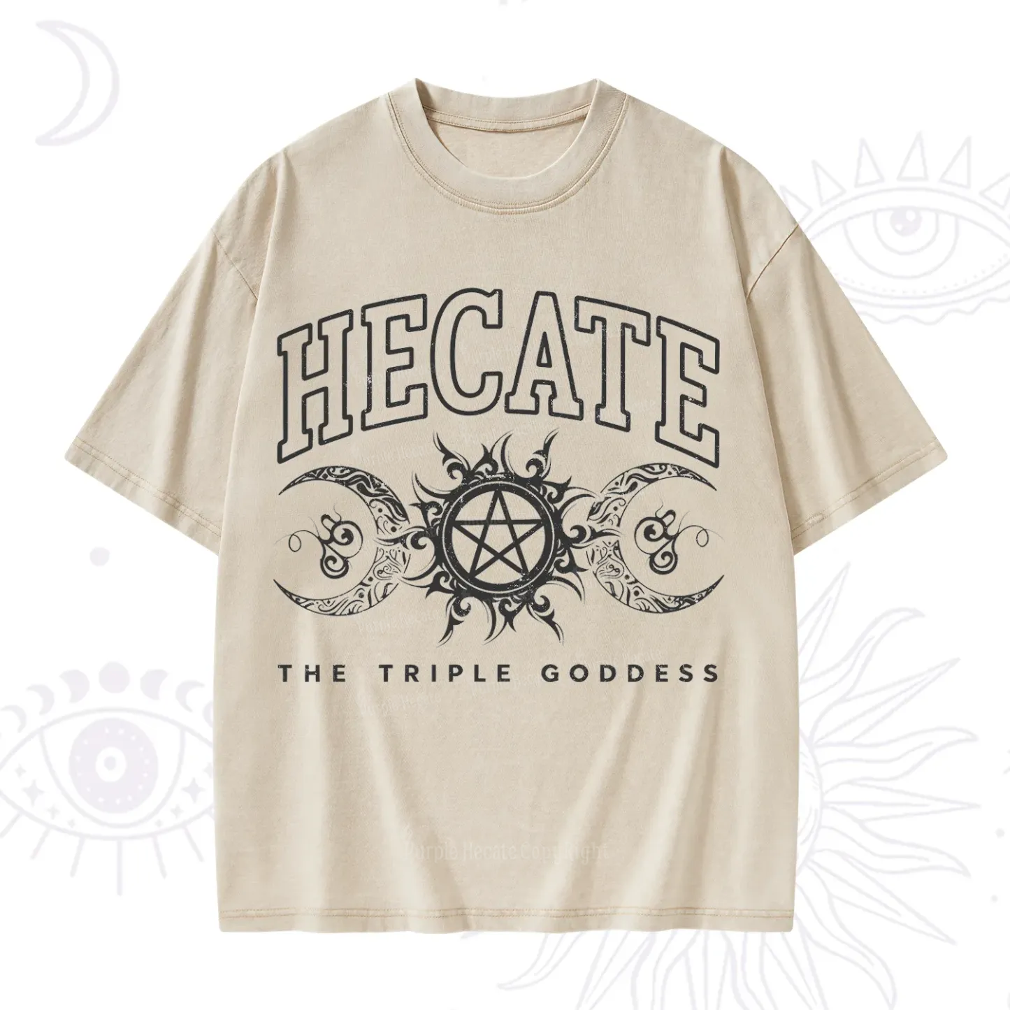 Purplehecate The Triple Goddess Hecate Washed T-Shirt