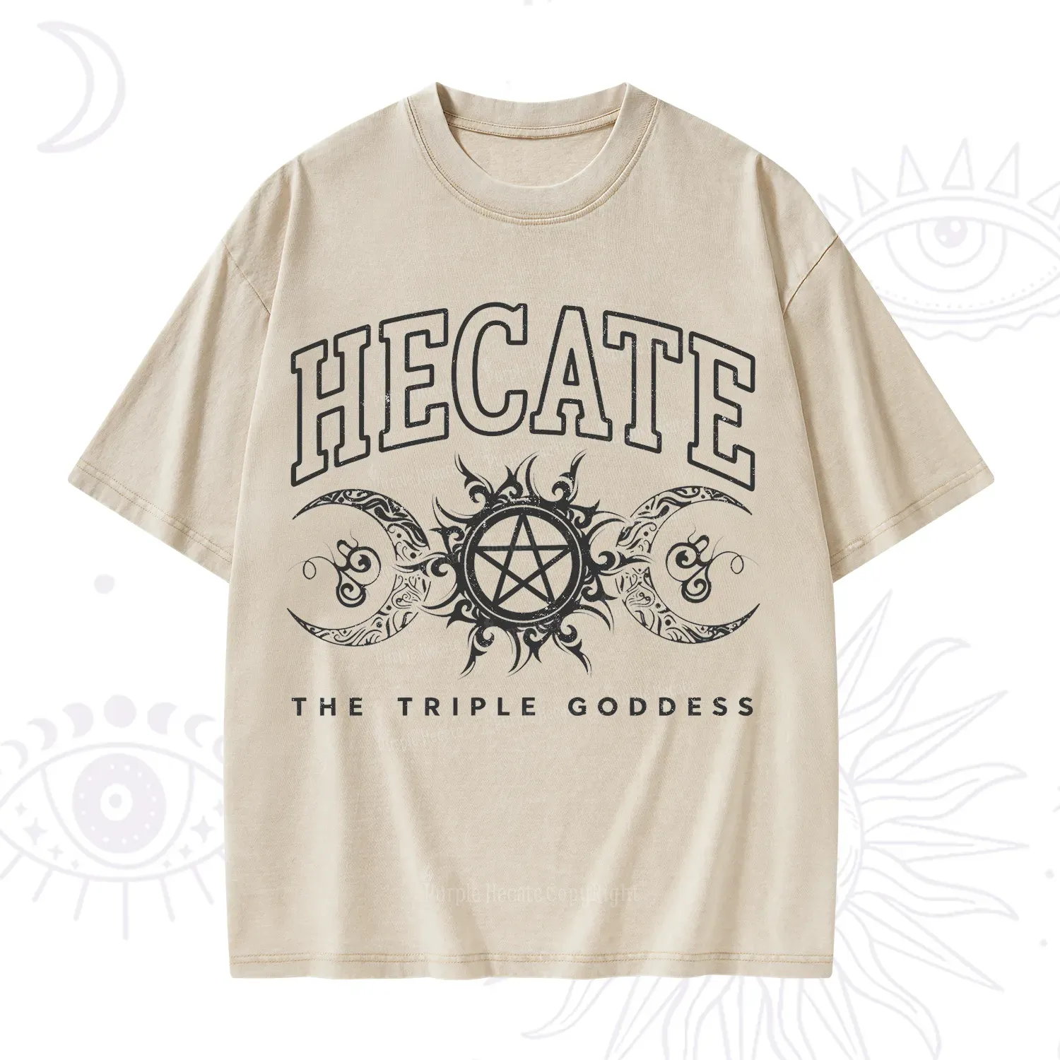 Purplehecate The Triple Goddess Hecate Washed T-Shirt