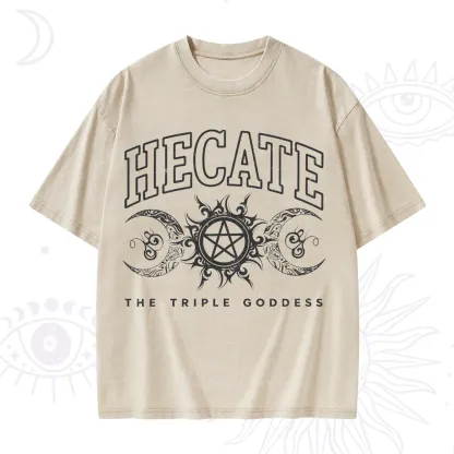 Purplehecate The Triple Goddess Hecate Washed T-Shirt
