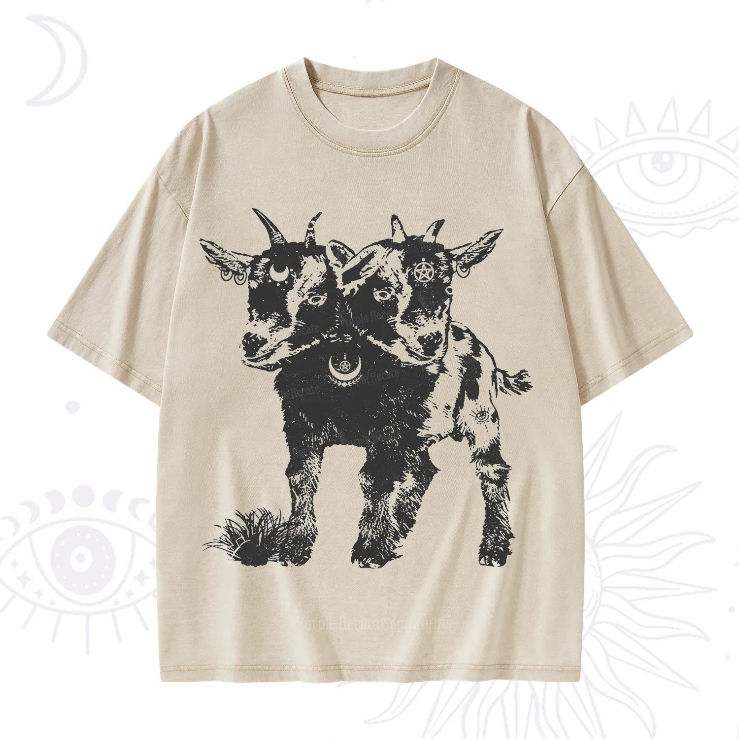 Purplehecate Two Headed Goat Washed T-Shirt