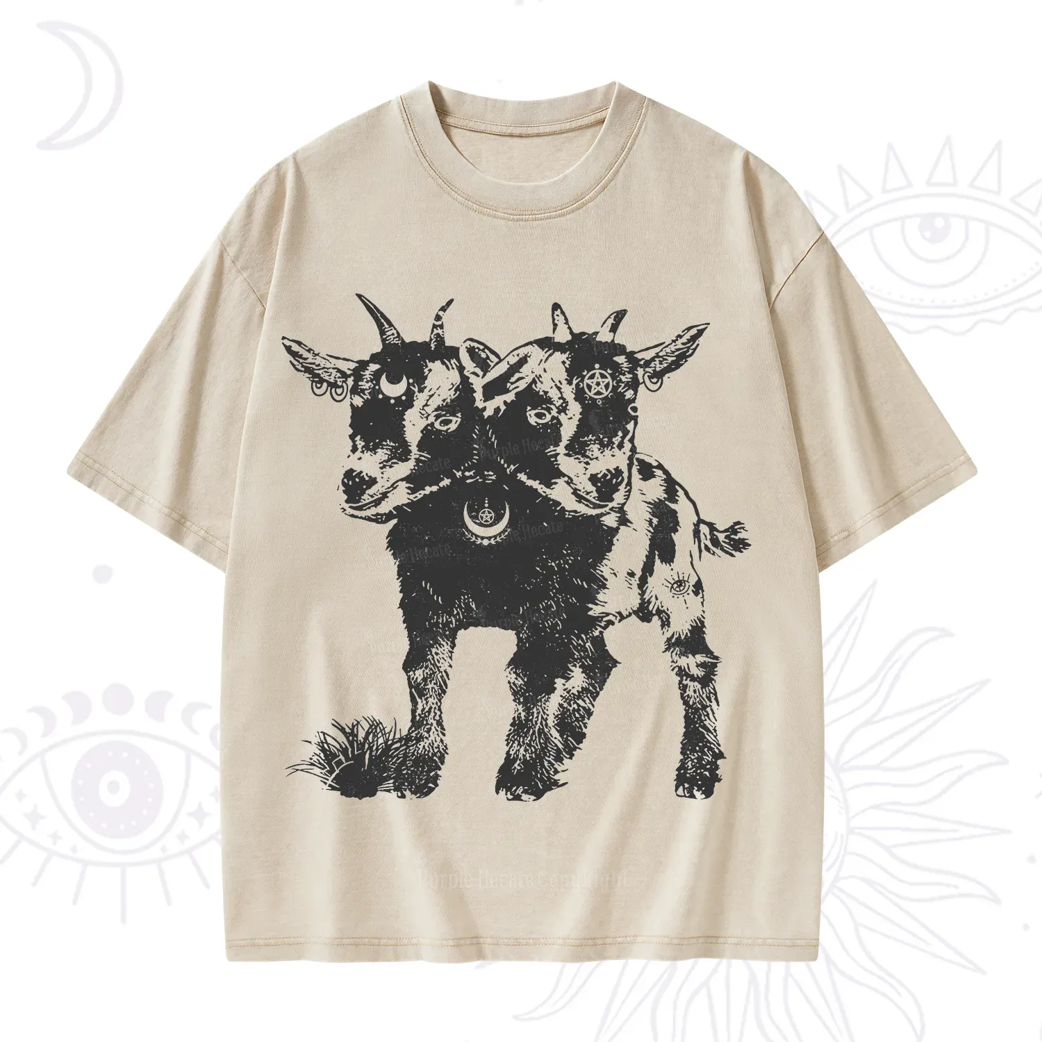 Purplehecate Two Headed Goat Washed T-Shirt