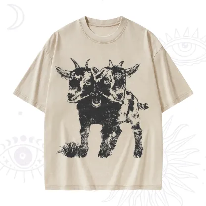 Purplehecate Two Headed Goat Washed T-Shirt