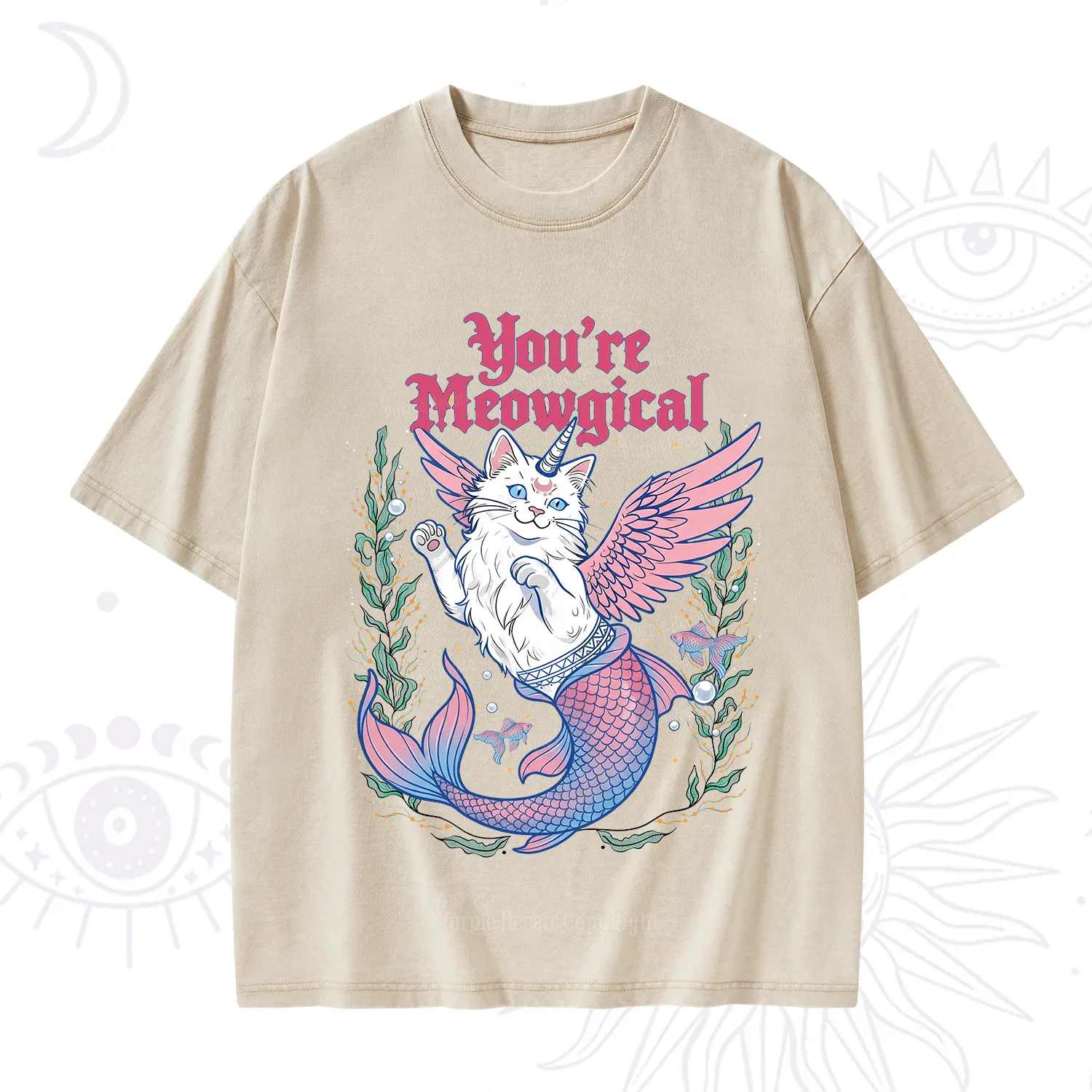 Purplehecate You're Meowgical Washed T-Shirt