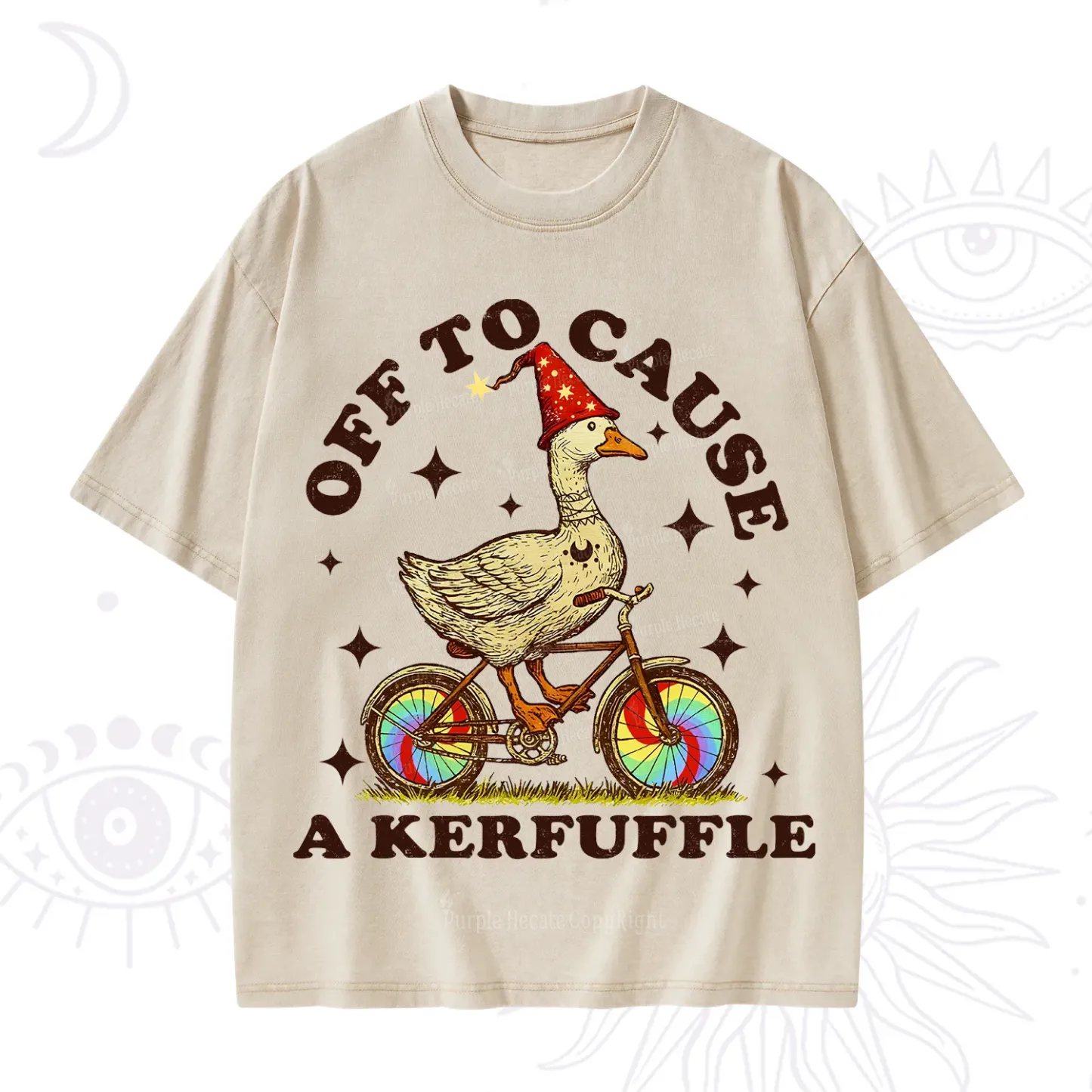 Purplehecate Off to Cause a Kerfuffle Goose Washed T-Shirt