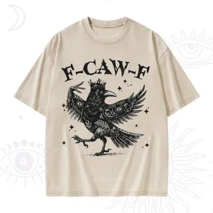 Purplehecate F-caw-f Funny Crow Washed T-Shirt