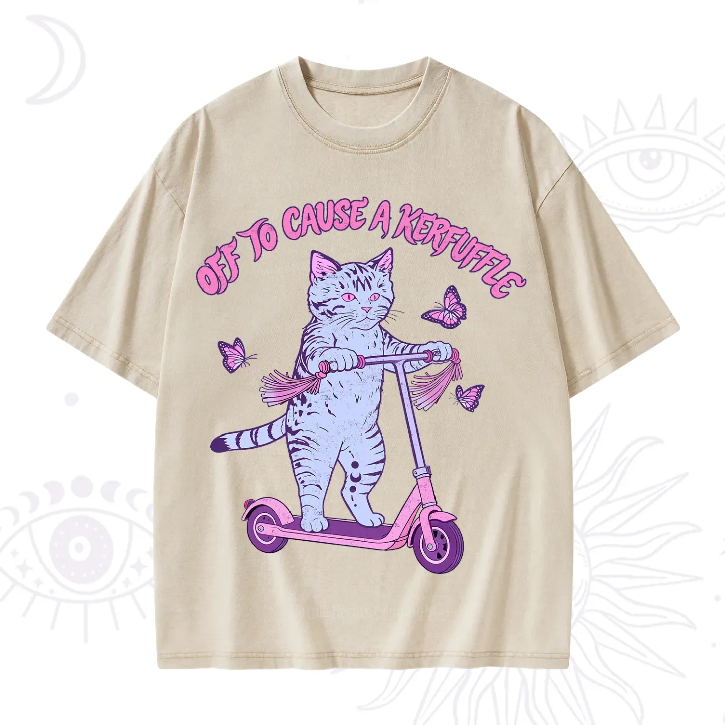 Purplehecate Off To Cause A Kerfuffle Cat Washed T-Shirt