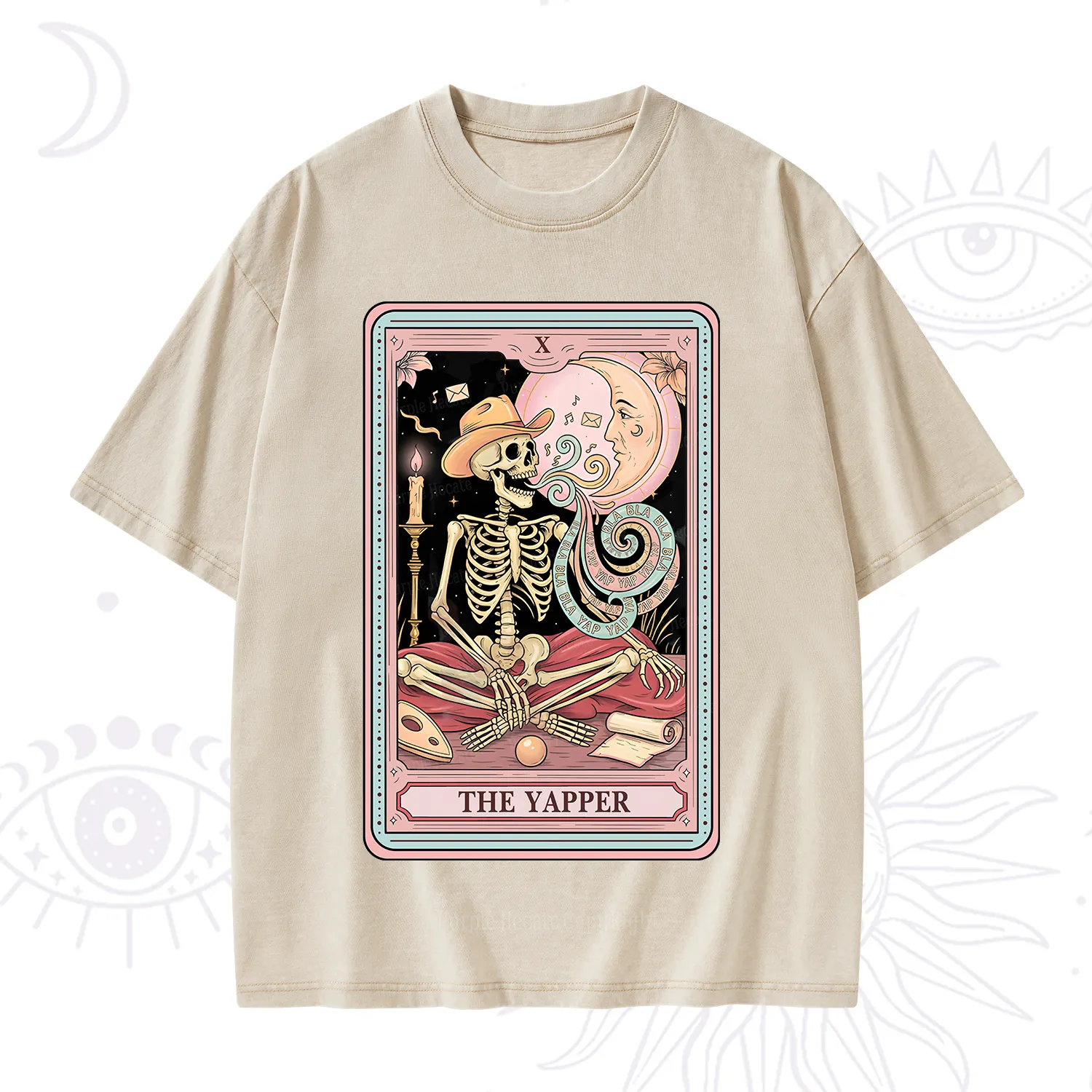 Purplehecate The Skeleton Yapper Tarot Washed T-Shirt