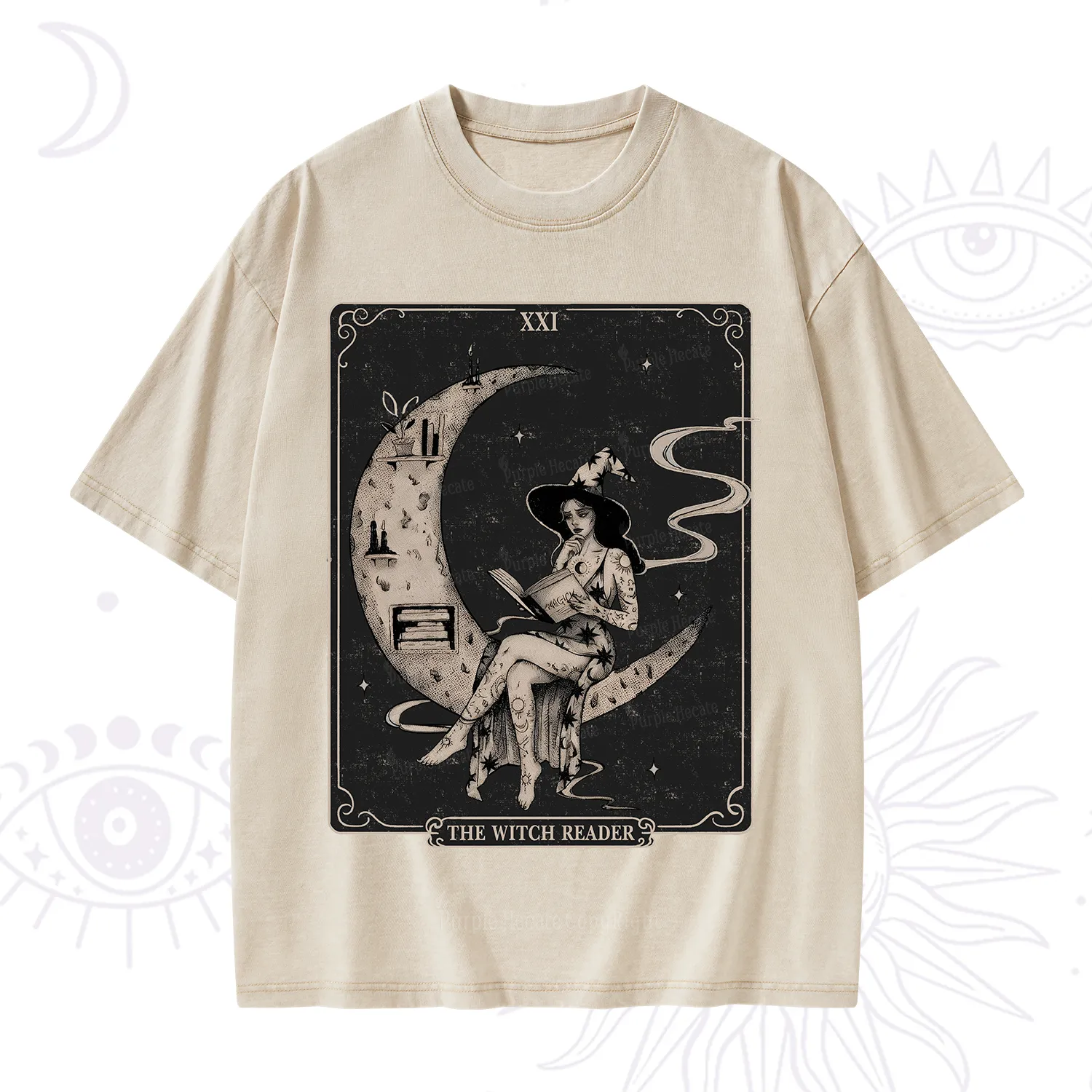 Purplehecate The Witch Reader Washed T-Shirt