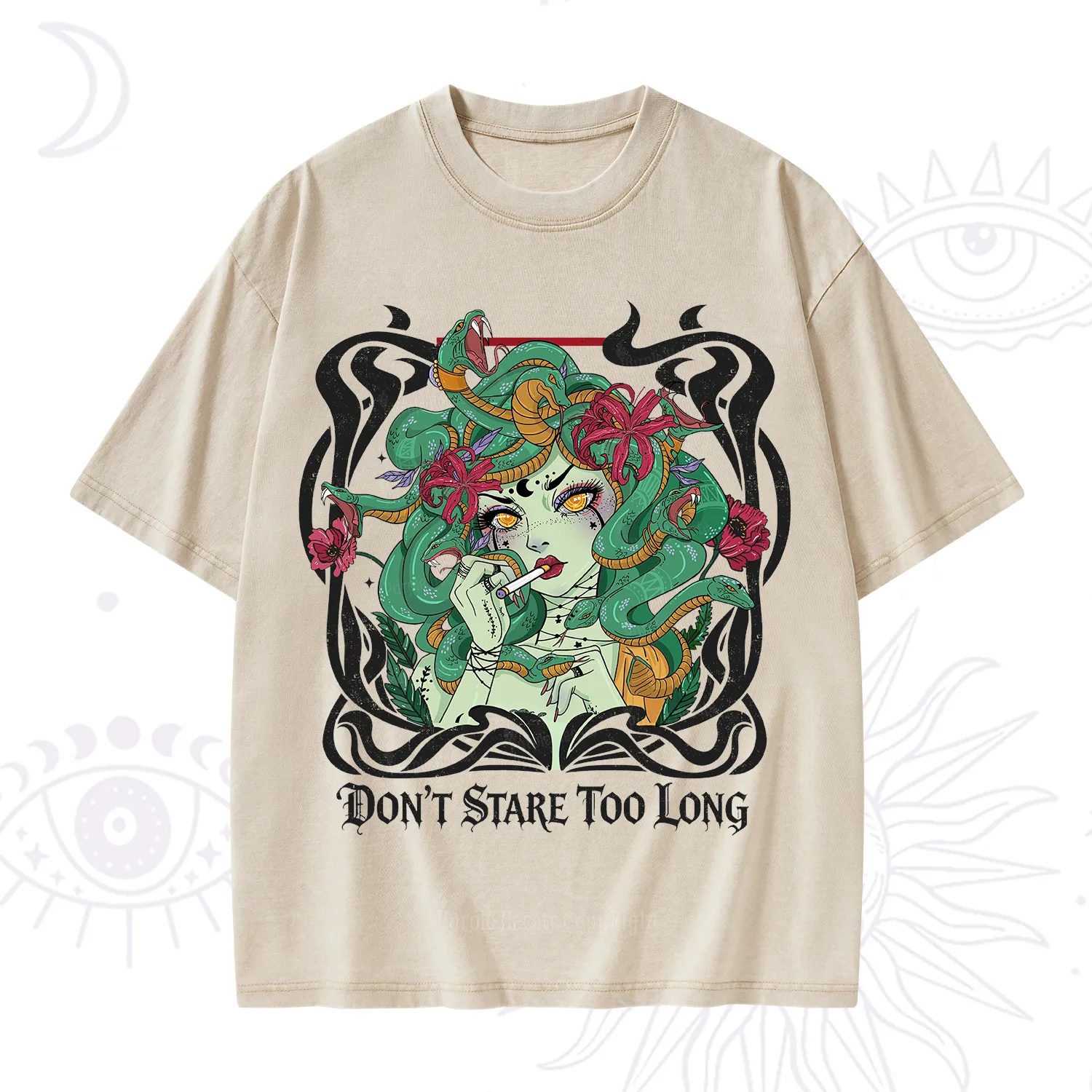 Purplehecate Don't Stare Too Long Washed T-Shirt