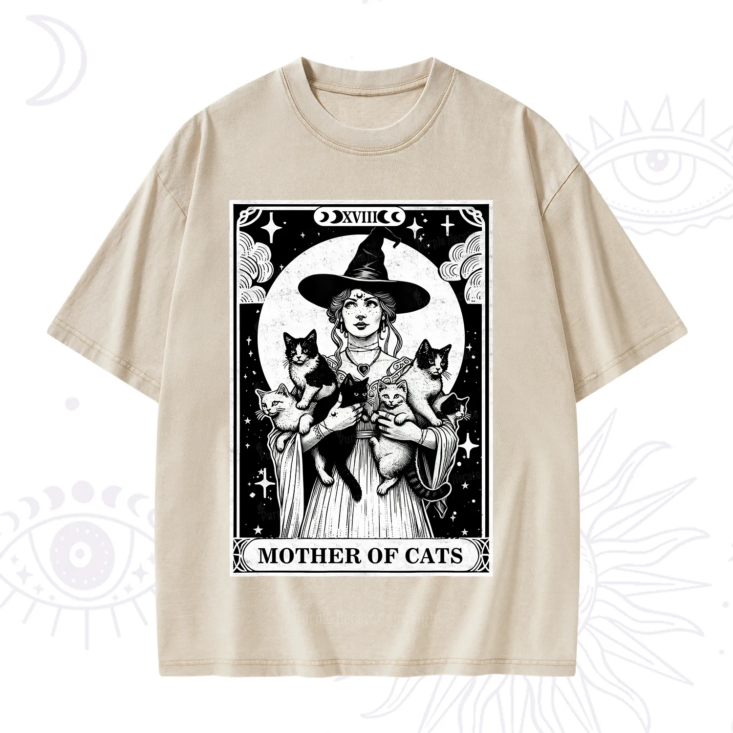 Purplehecate The Mother of Cats Tarot Washed T-Shirt