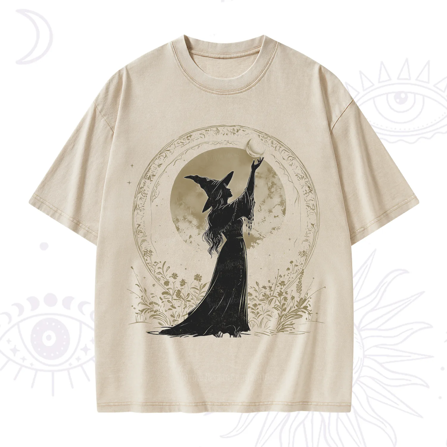 Purplehecate The Moon Witch Washed T-Shirt