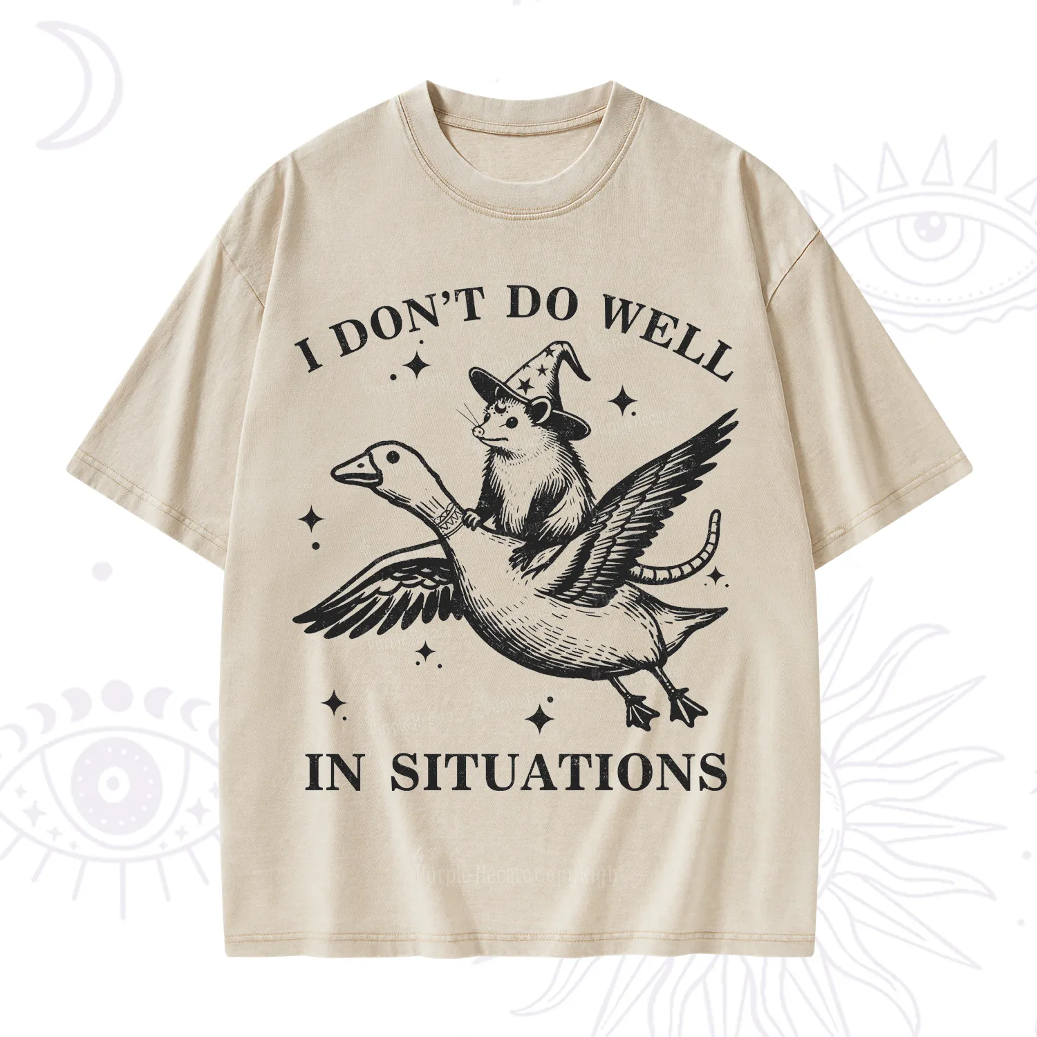 Purplehecate I Don't Do Well In Situations Washed T-Shirt