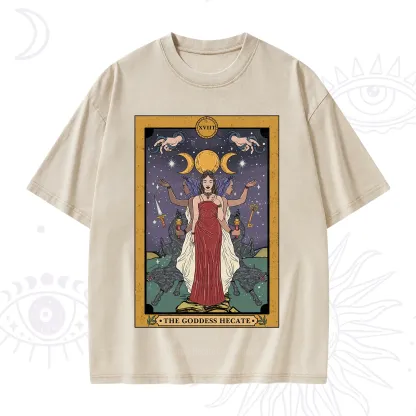 Purplehecate The Goddess Hecate Tarot Washed T-Shirt