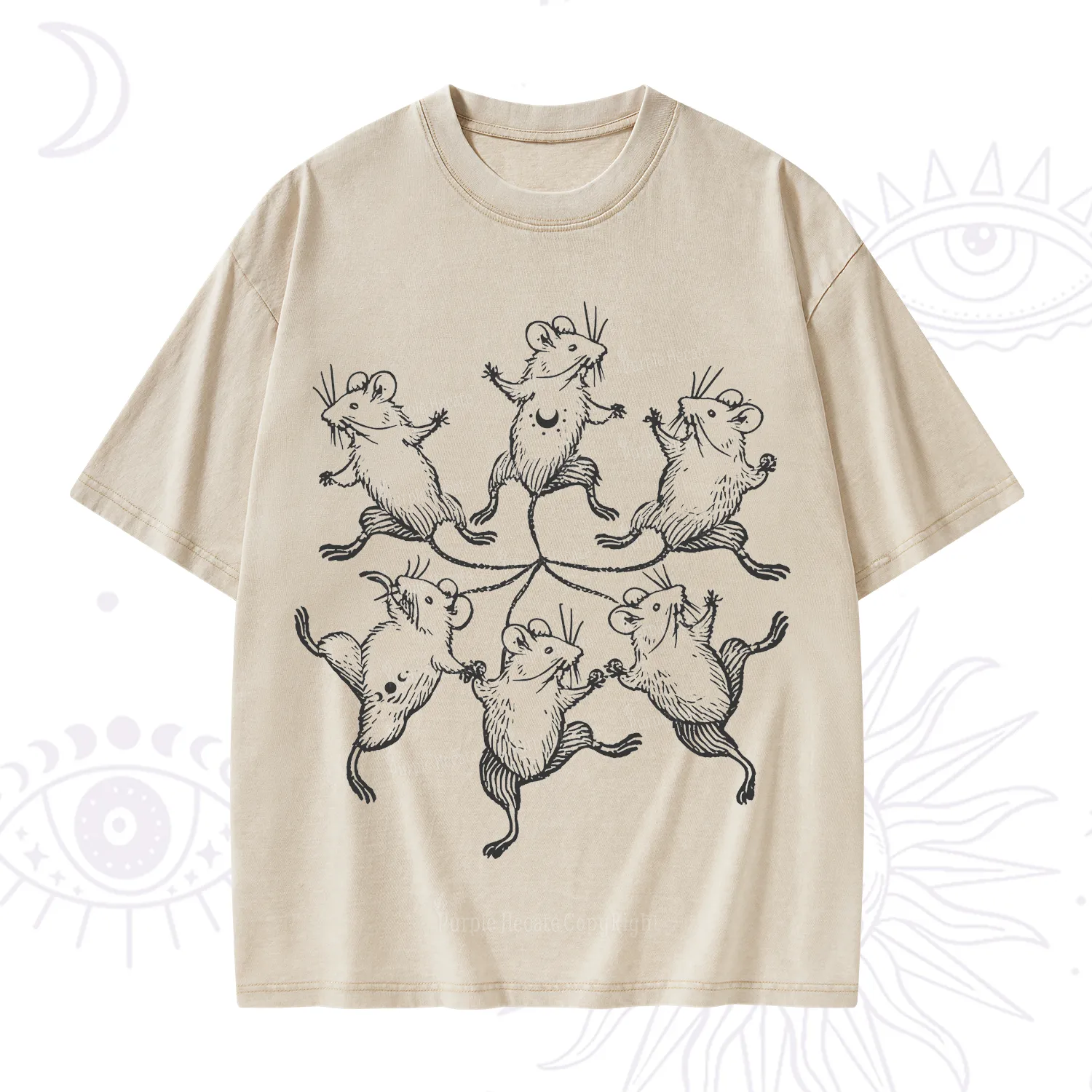 Purplehecate The Midnight Mouse Dance Washed T-Shirt