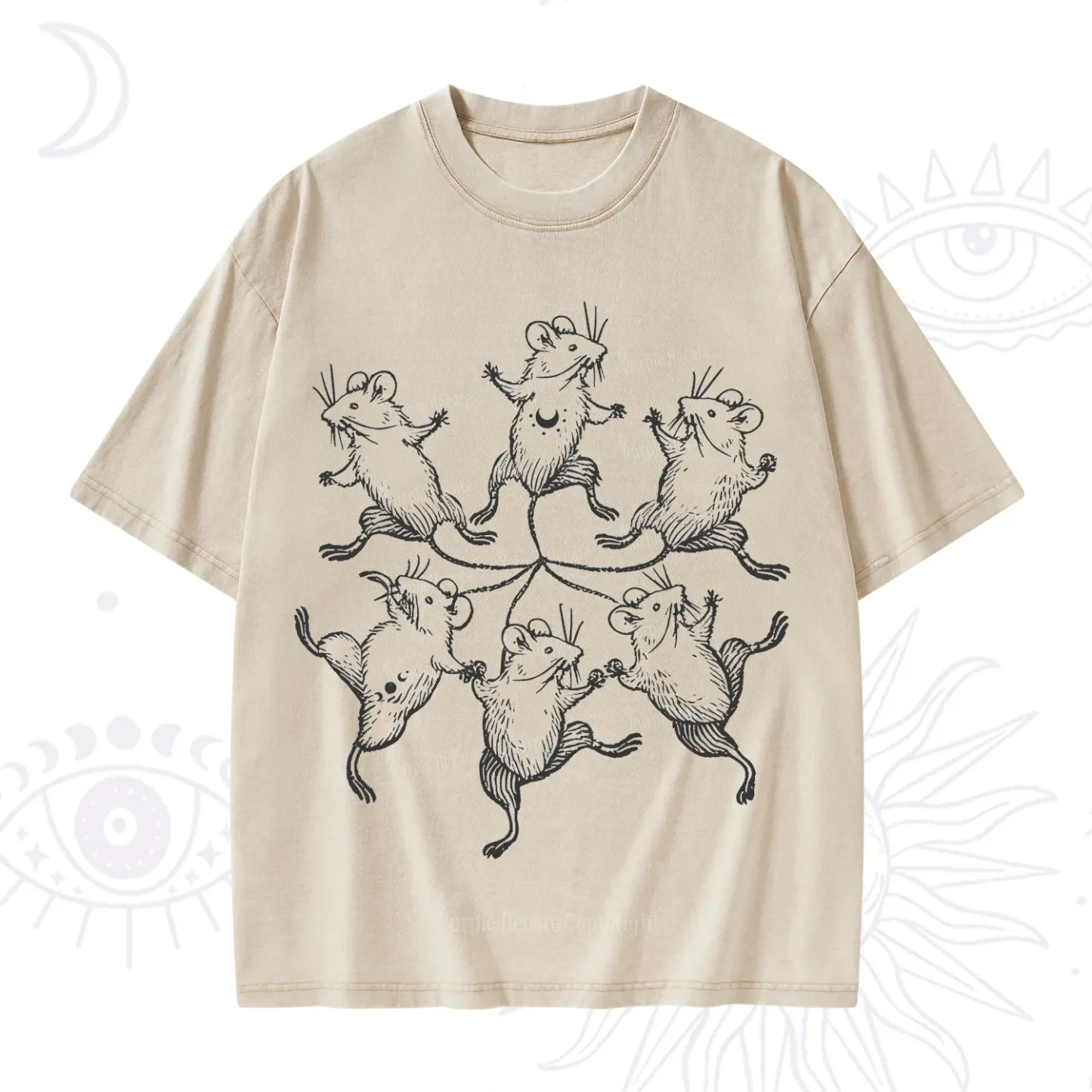 Purplehecate The Midnight Mouse Dance Washed T-Shirt