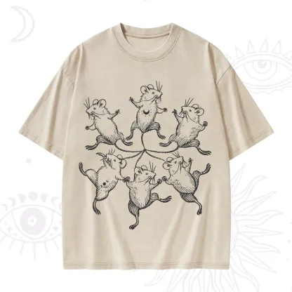 Purplehecate The Midnight Mouse Dance Washed T-Shirt