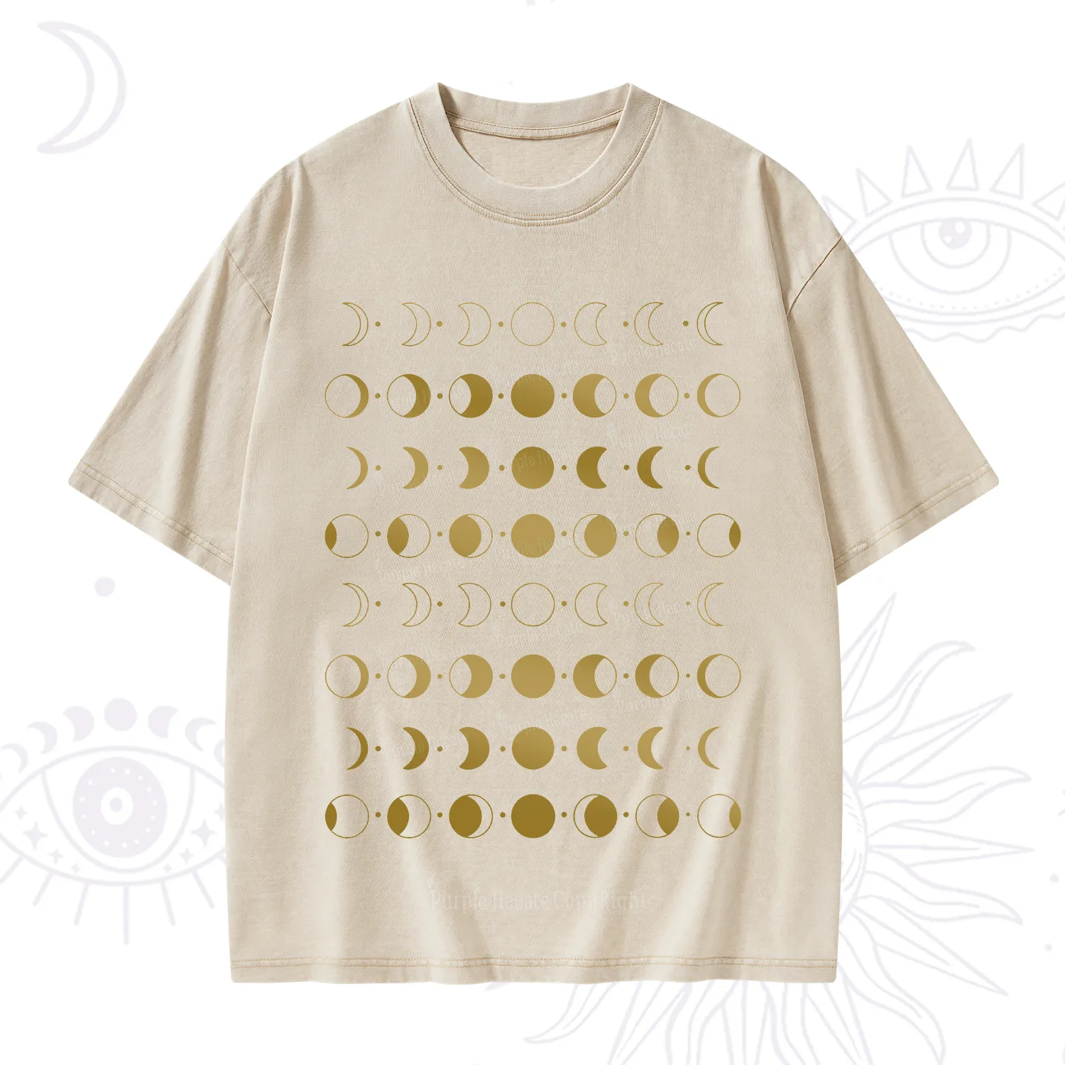 Purplehecate Phases Of Moon Washed T-Shirt