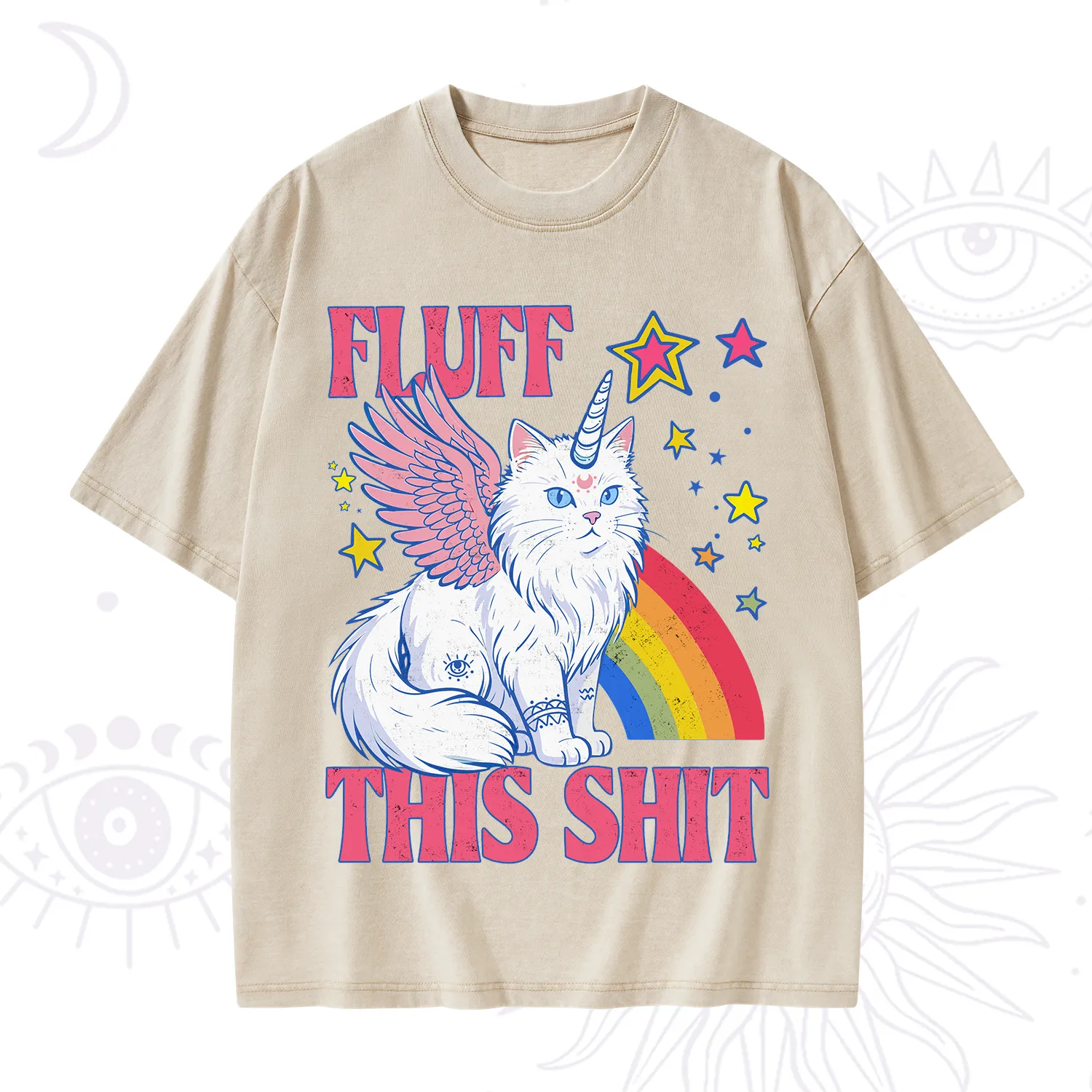 Purplehecate Fluff This Sh*t Cat Washed T-Shirt