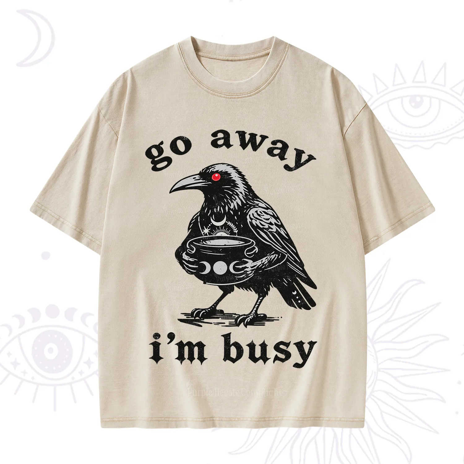 Purplehecate Go Away I'm Busy Washed T-Shirt