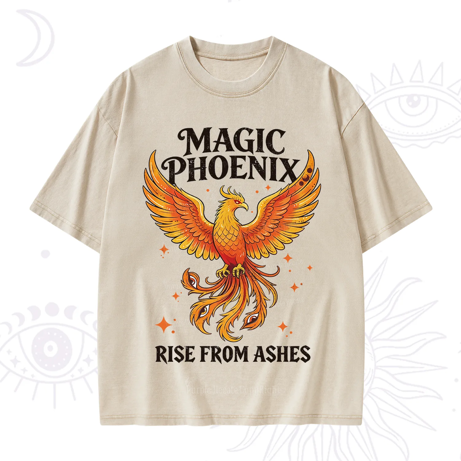 Purplehecate Magic Phoenix Rise From Ashes Washed T-Shirt