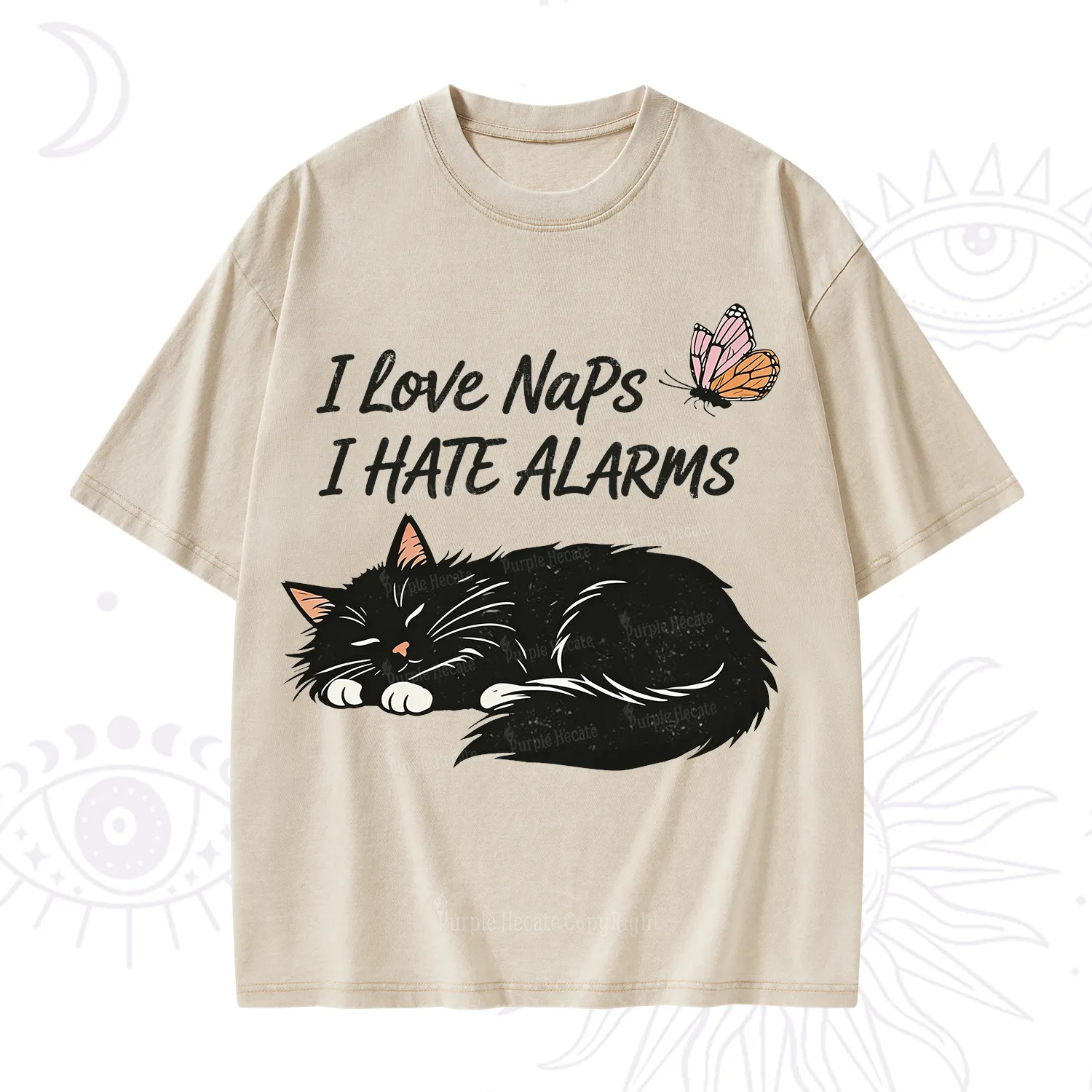 Purplehecate I Love Naps I Hate Alarms Washed T-Shirt