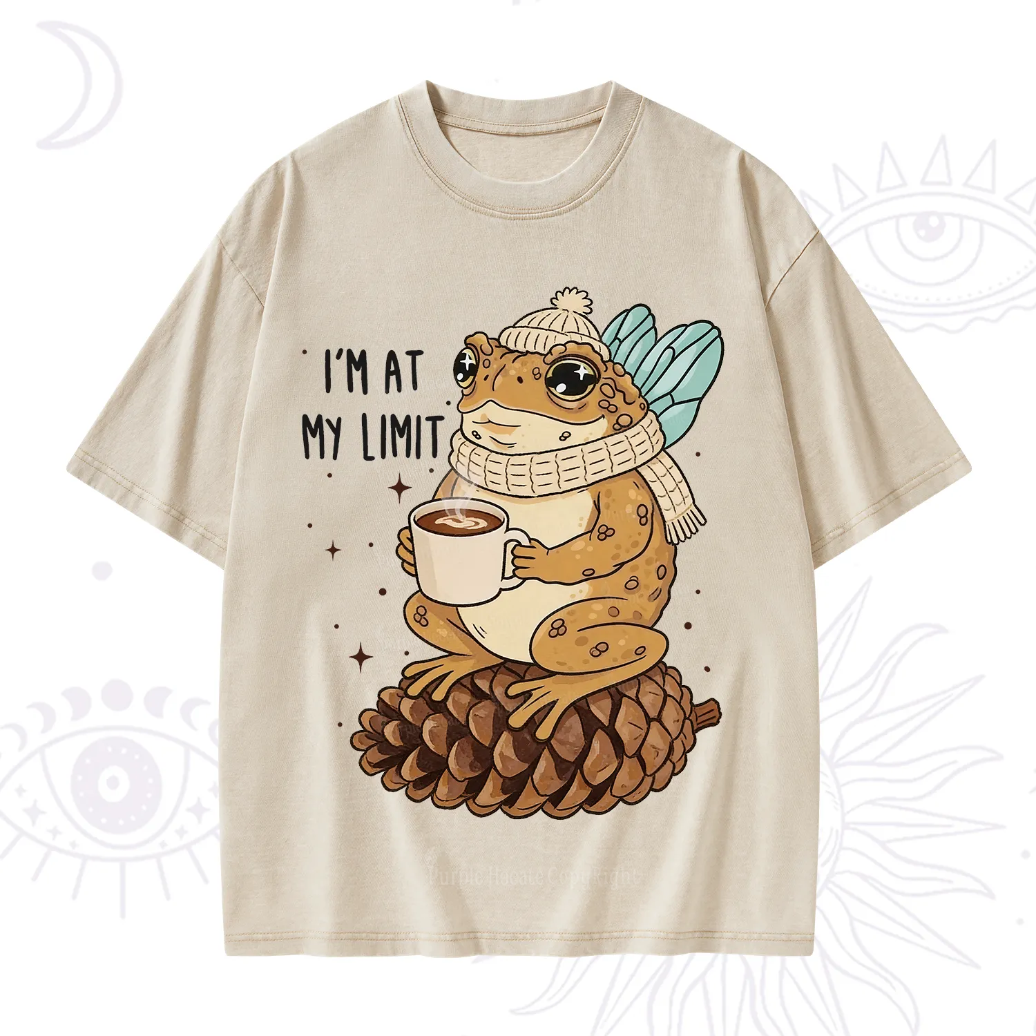 Purplehecate I'm At My Limit Funny Frog Washed T-Shirt