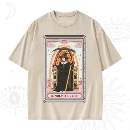 Purplehecate The Kindly Fuck Off Tarot Washed T-Shirt