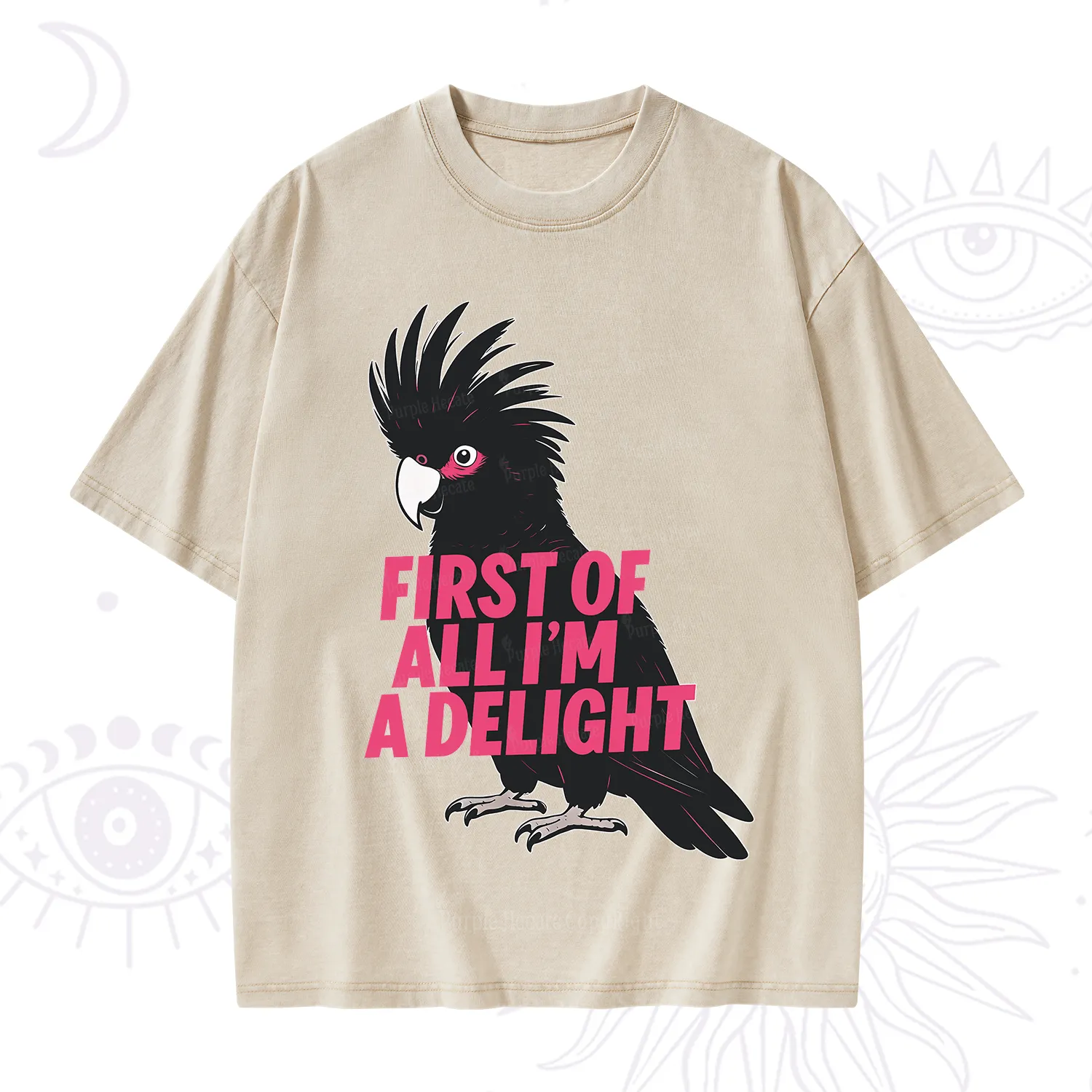 Purplehecate First Of All I'm A Delight Parrot Washed T-Shirt