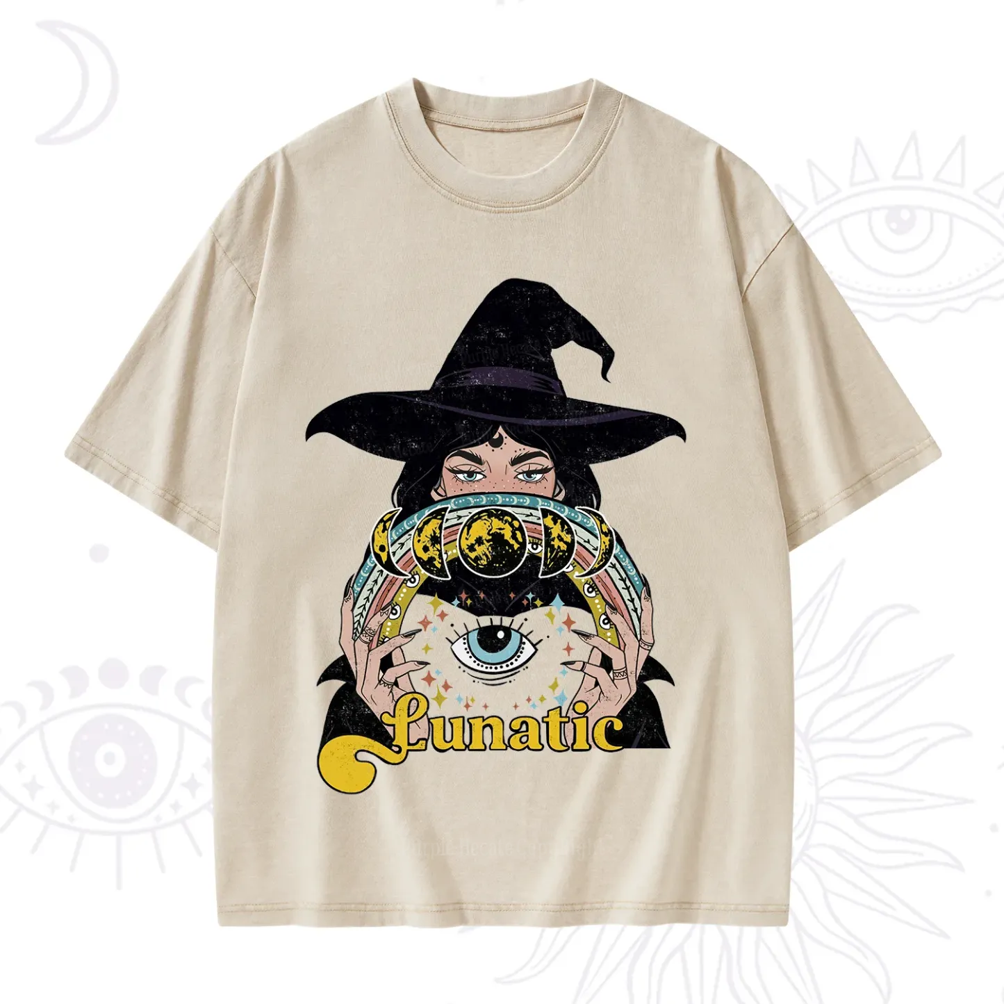 Purplehecate Witch of the Lunatic Moon Phase Washed T-Shirt