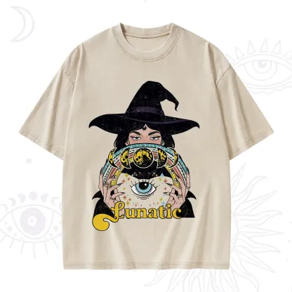 Purplehecate Witch of the Lunatic Moon Phase Washed T-Shirt