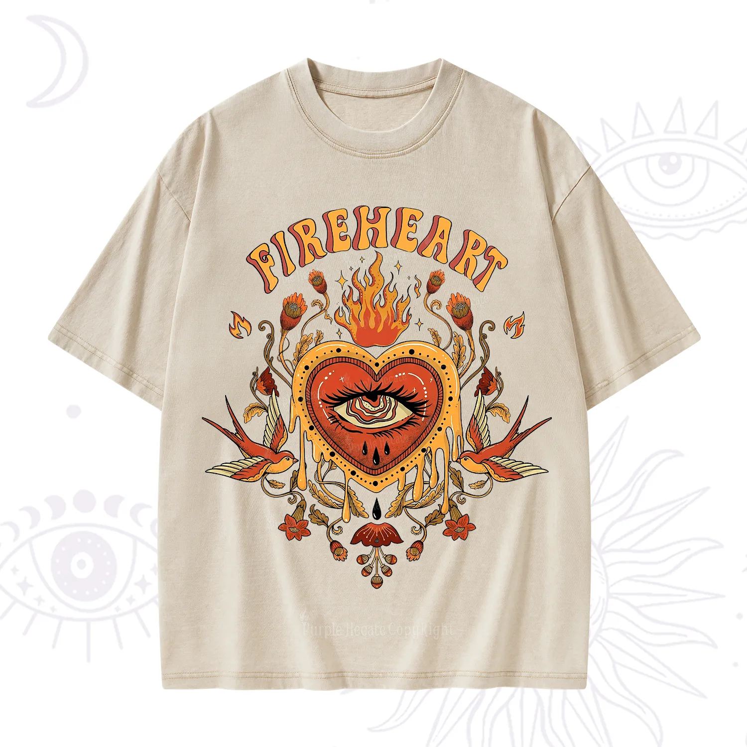 Purplehecate Fireheart Washed T-Shirt