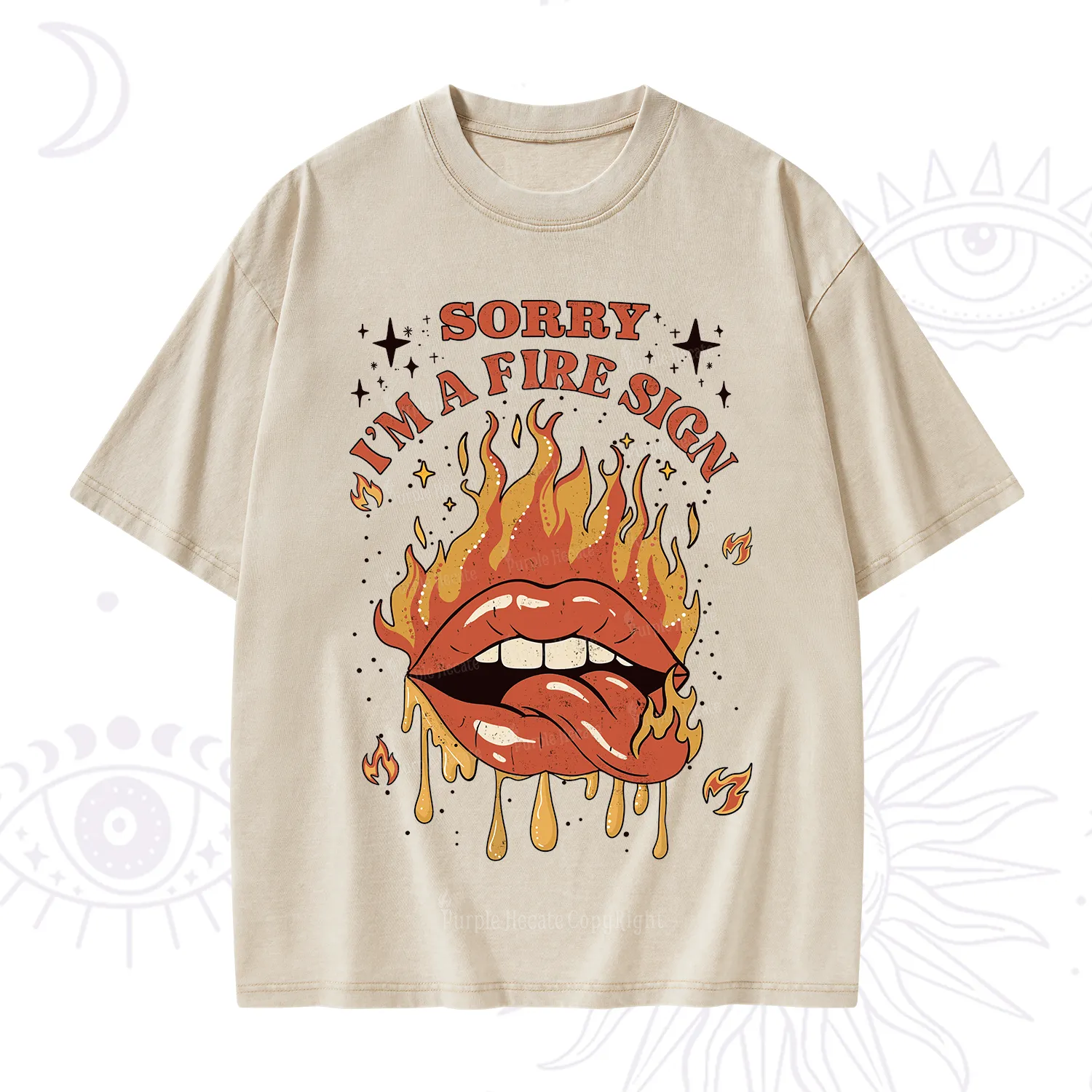 Purplehecate Sorry I'm A Fire Sign Washed T-Shirt