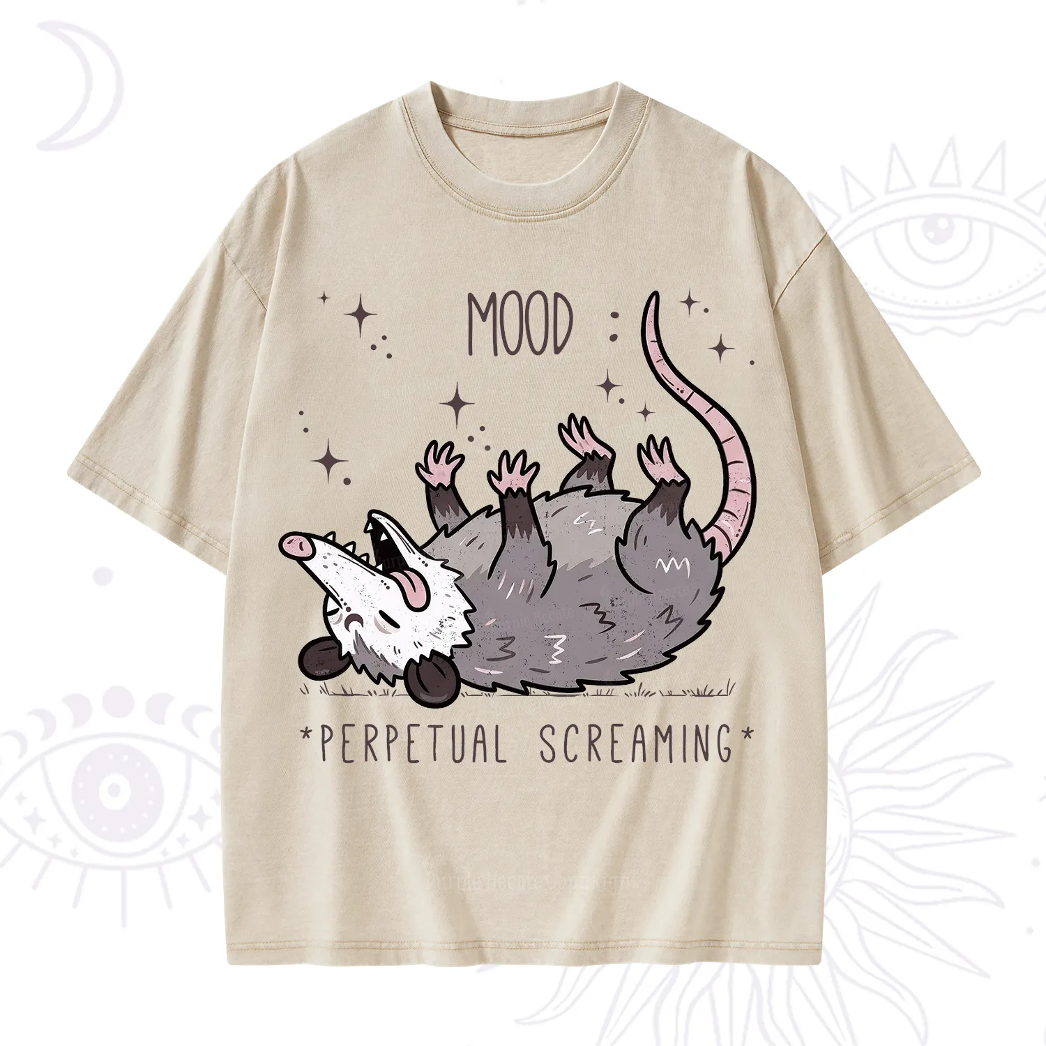 Purplehecate Mood Perpetual Screaming Opossum Washed T-Shirt
